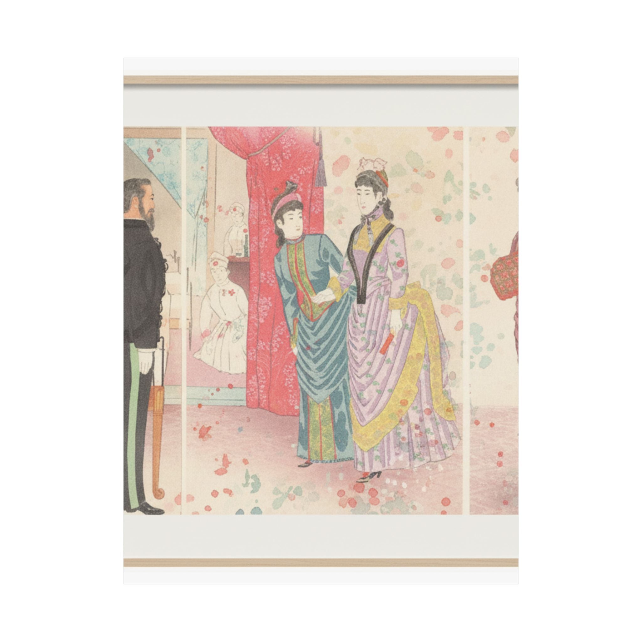 Watercolor — Illustration Of The Empress Visiting A Field Hospital [In Hiroshima] (Yasen Byōi — Matte Poster