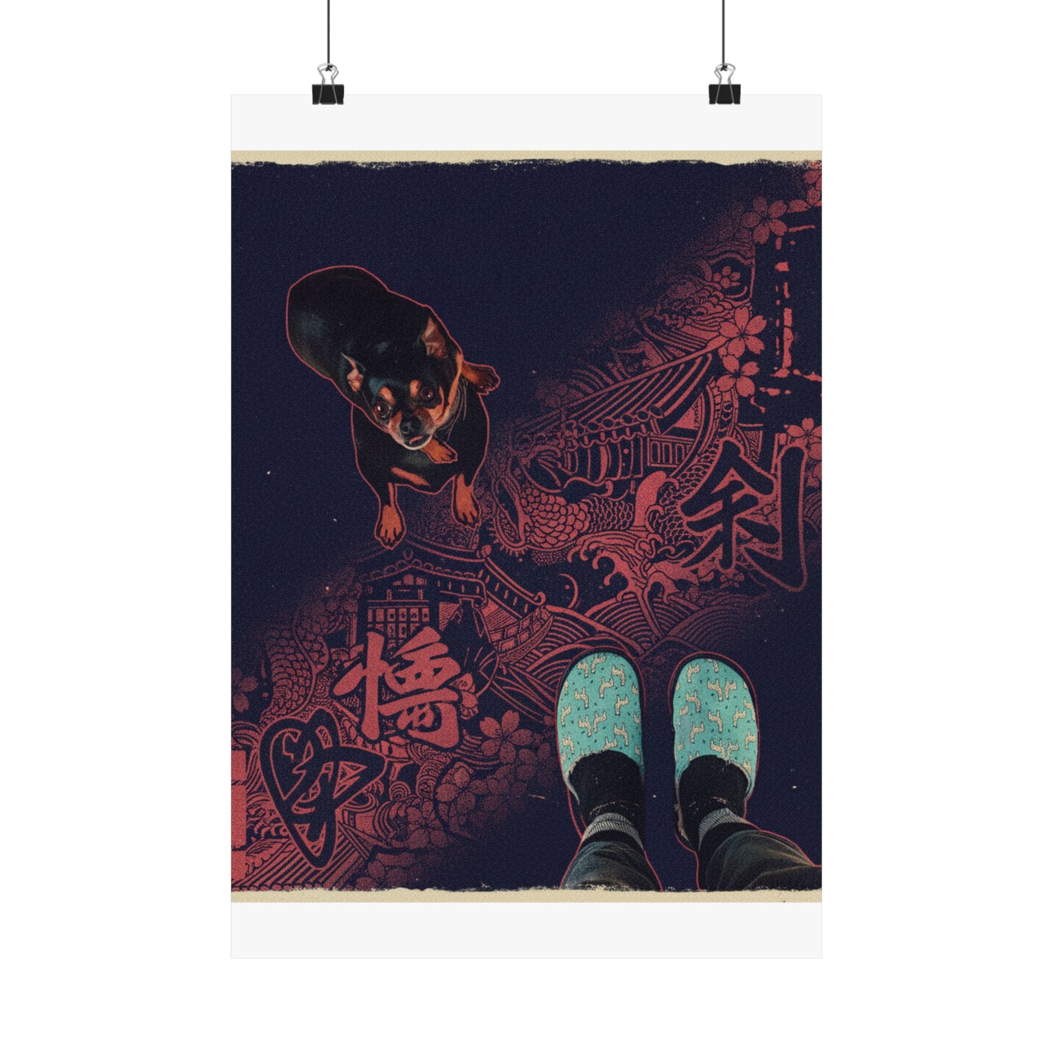 Japanese Street — Dog — Matte Poster