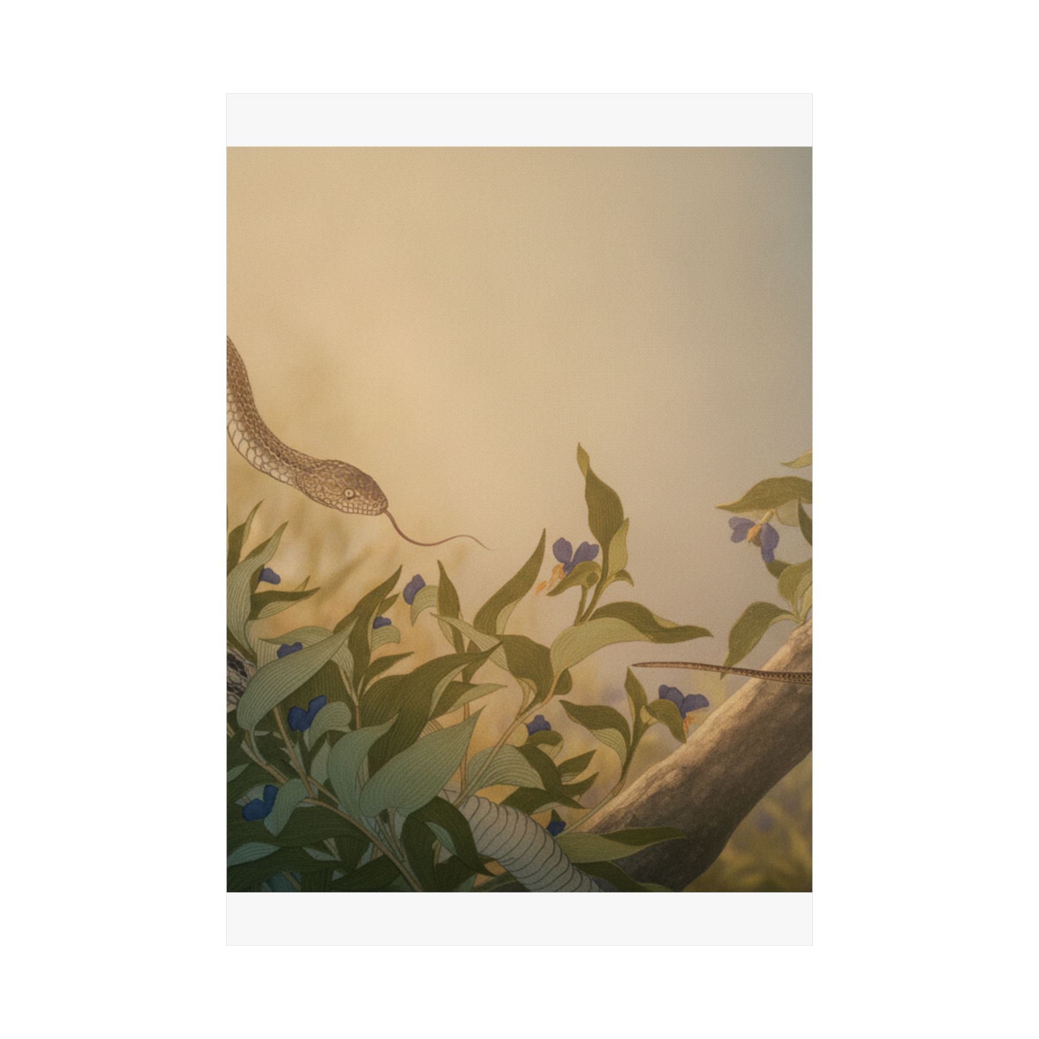 Scenic Nature — Rat Snake (Hebi); Lizard Or Skink (Tokage), From The Picture Book Of Crawling Cr — Matte Poster