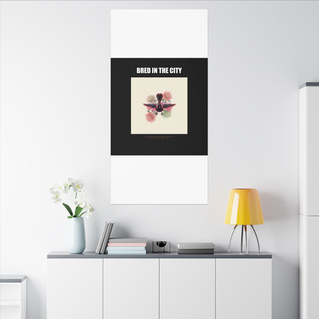 BRED IN THE CITY Flying Bird & Roses Matte Canvas
