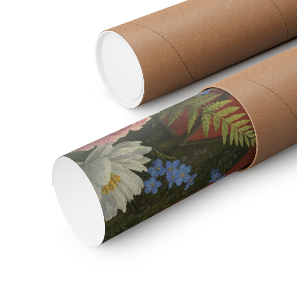 Scenic Nature — Red Lacquer Box And Water-Pot — Matte Poster