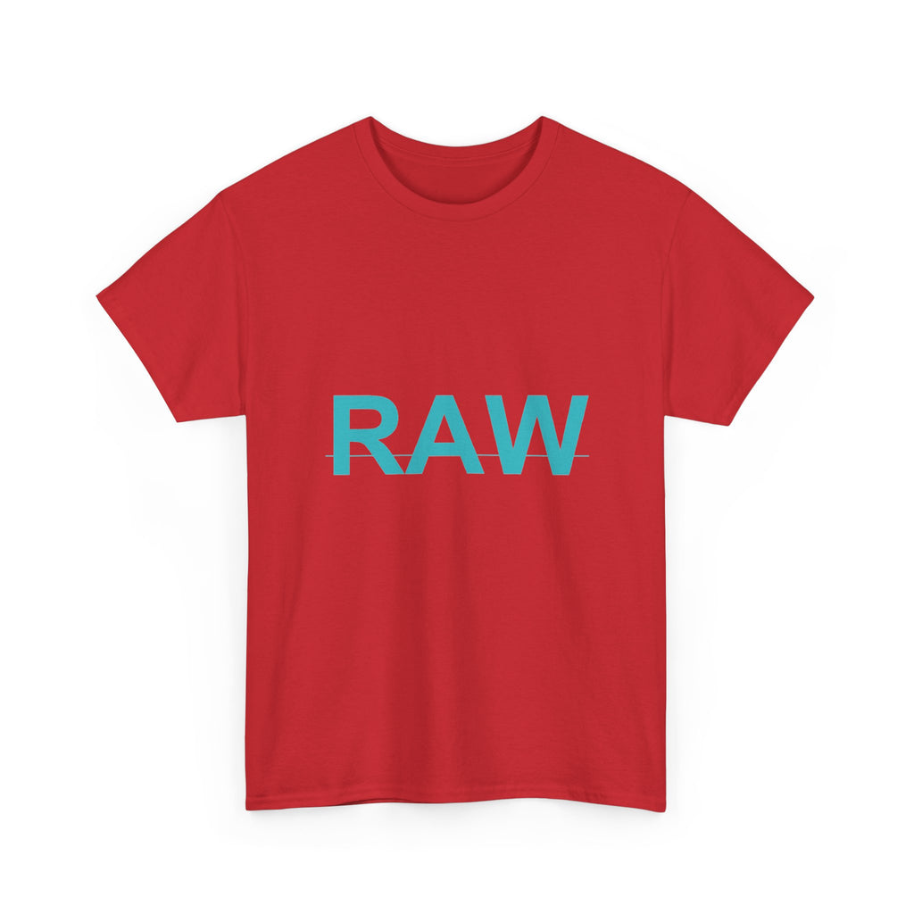RAW Teal Block Letter Minimalist Statement Tee