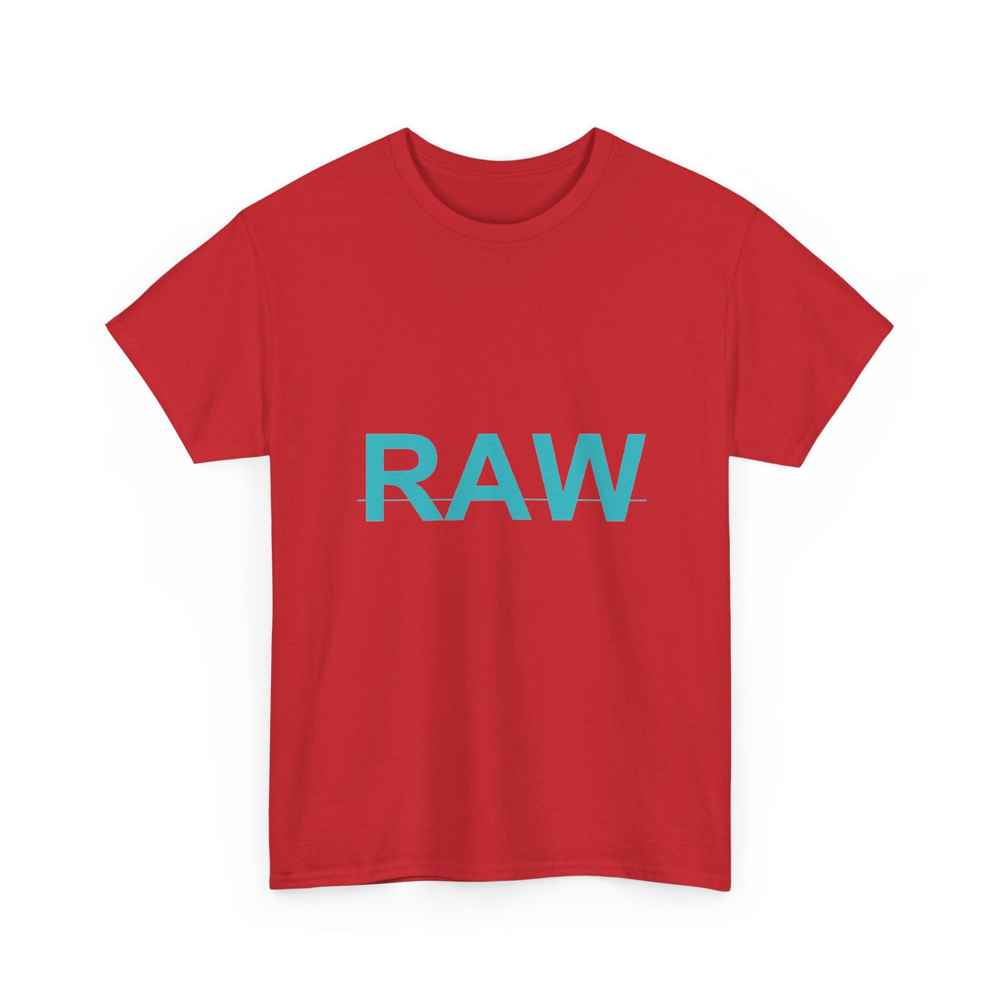 RAW Teal Block Letter Minimalist Statement Tee