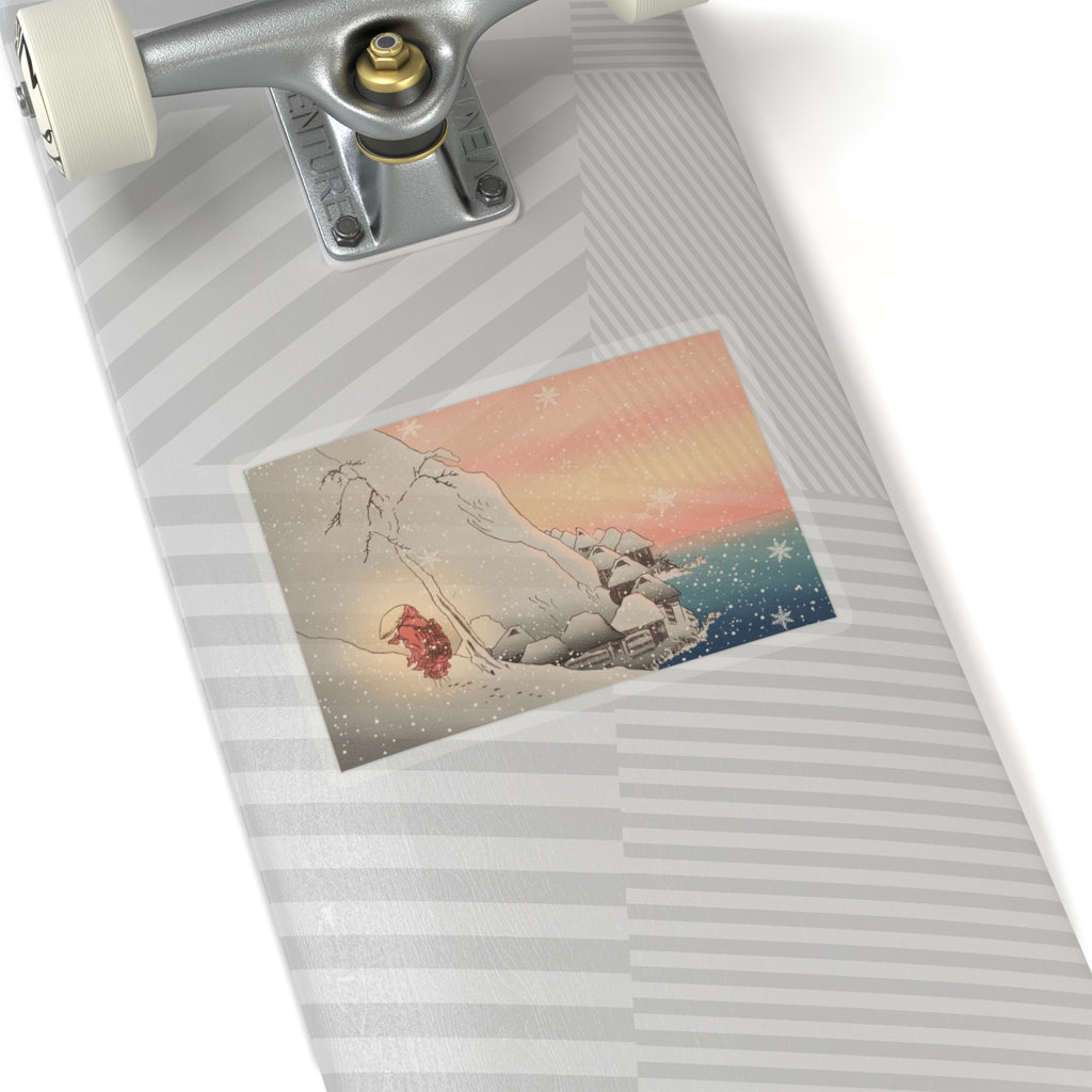 Southern Sunset — Nichiren In Snow At Tsukahara, Sodo Province — Kiss-Cut Sticker