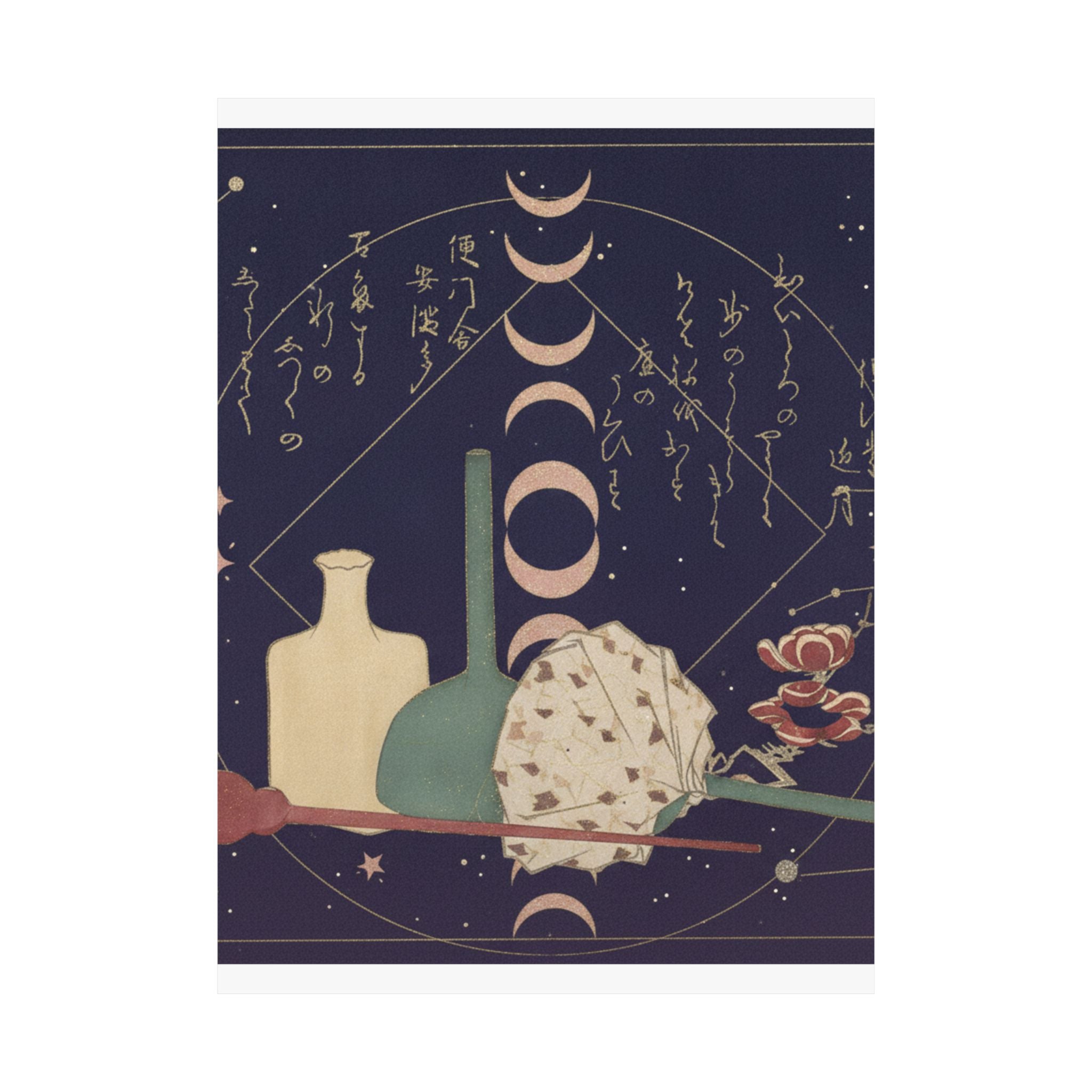 Celestial — Glass-Wares With Plum Blossoms — Matte Poster
