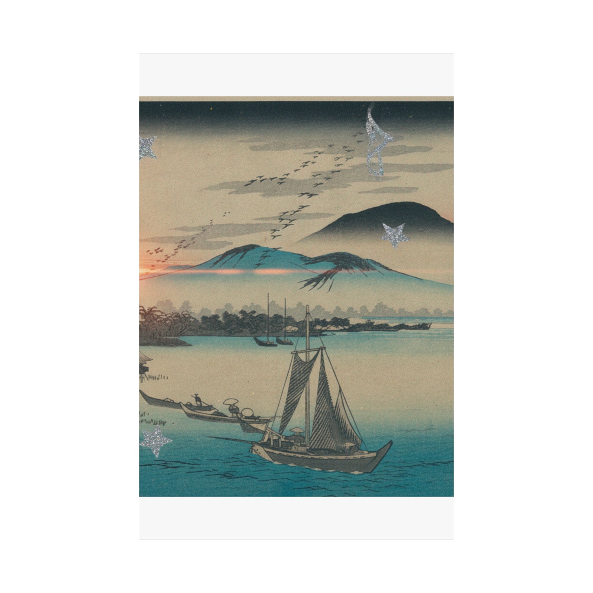 Cinematic — Geese Flying Down To Katada — Matte Poster