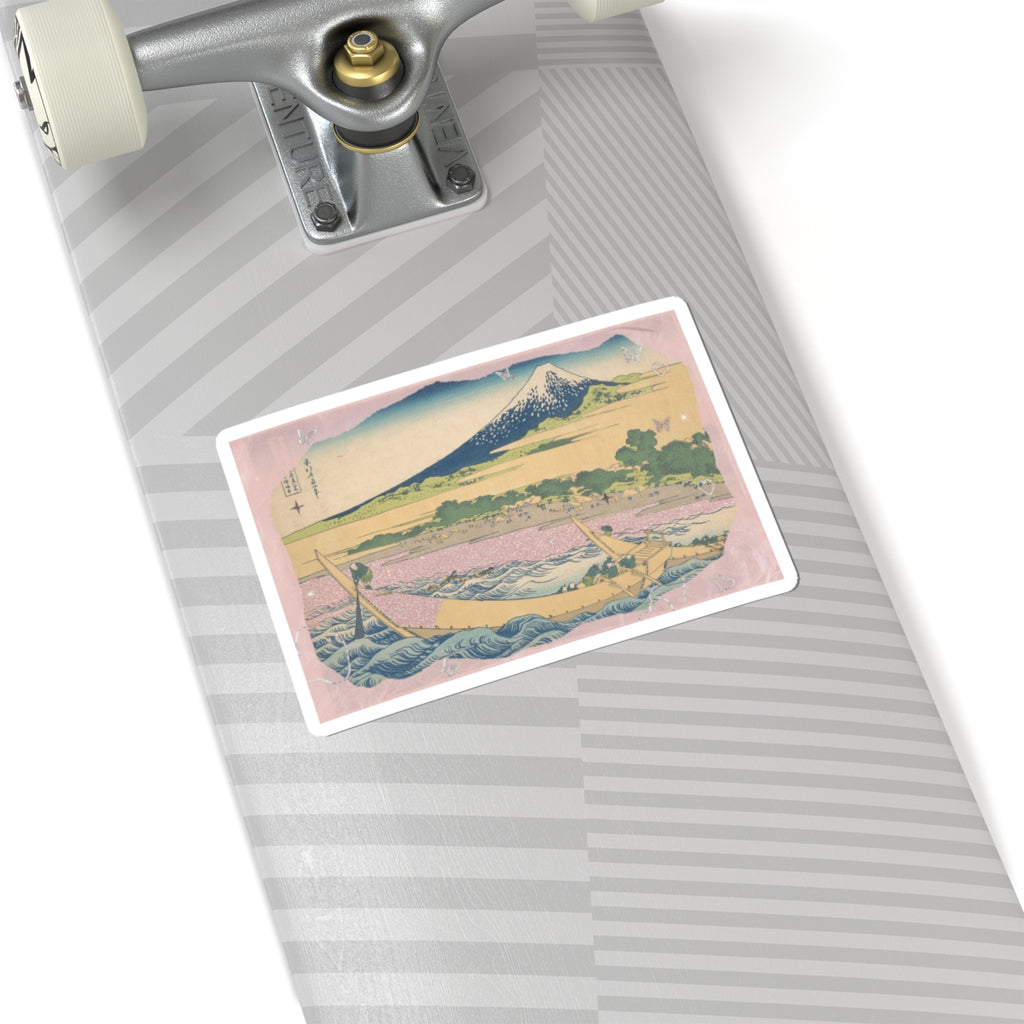 Scenic Nature — Tago Bay Near Ejiri On The Tōkaidō (Tōkaidō Ejiri Tago No Ura Ryaku Zu), From Th — Kiss-Cut Sticker