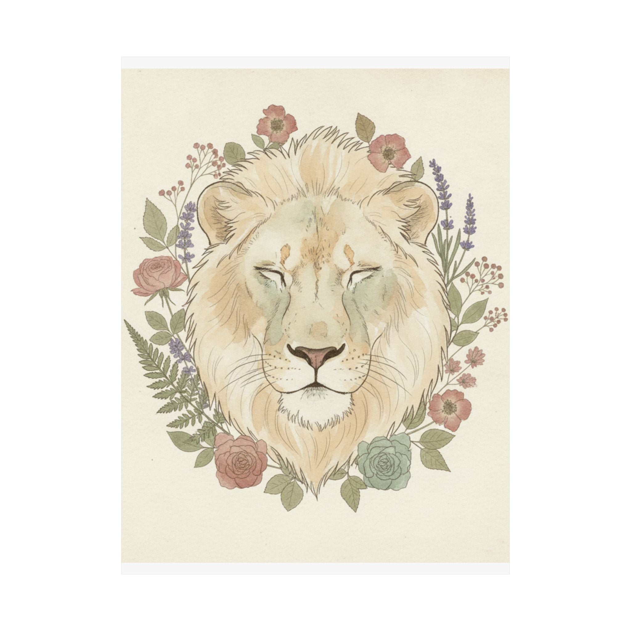 Botanical — Lion — Matte Poster