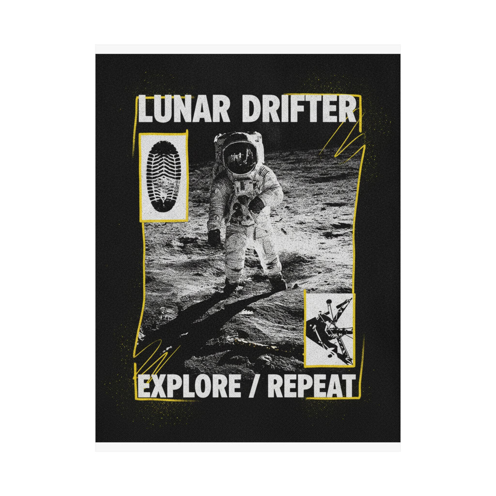 Lunar Drifter Explore / Repeat Astronaut Streetwear Poster
