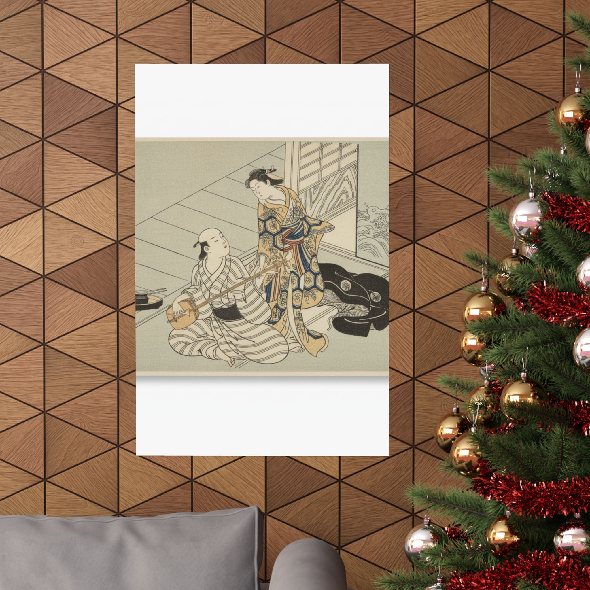 Ecommerce Main — Lady Interrupting Her Lover, Who Is Playing The Shamisen — Matte Poster