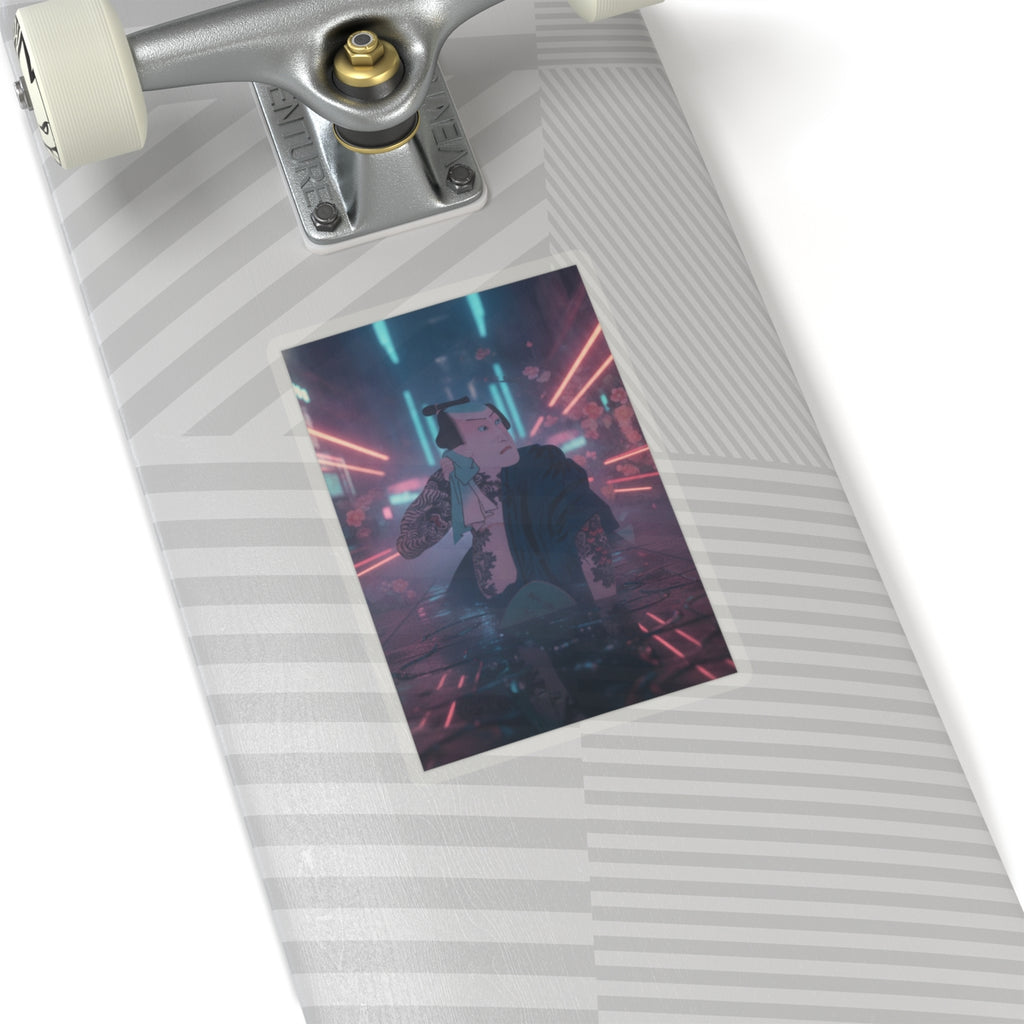 Neon Noir — The Actor Kawarazaki Gonjūrō I As Ude No Kisaburō, Likened To Wu Song The Asceti — Kiss-Cut Sticker
