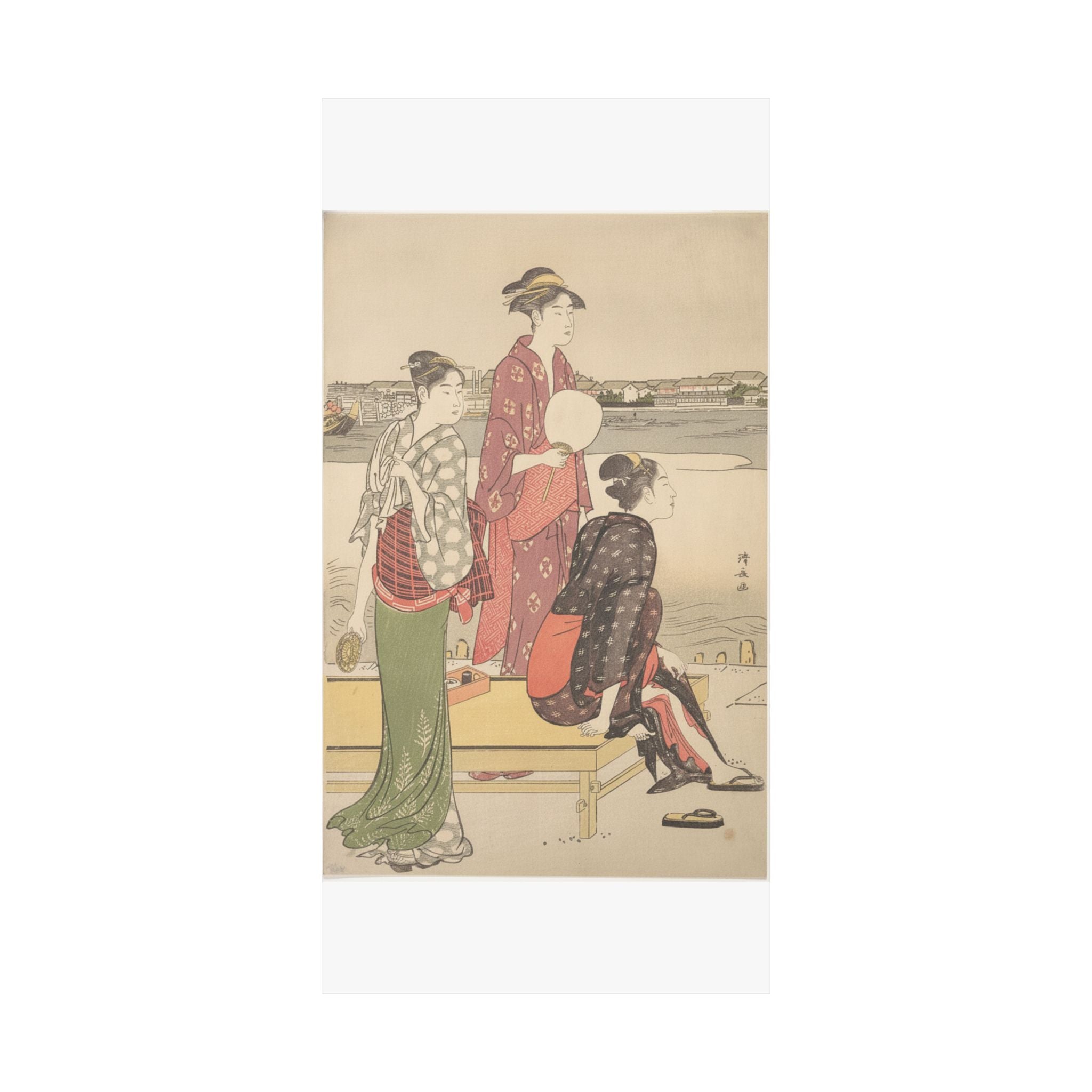 Watercolor — Evening On The Banks Of The Sumida River — Matte Poster
