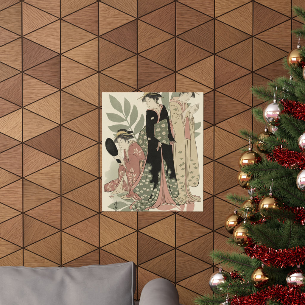 Botanical — Three Geishas Of Tachibana Street In Their Room — Matte Poster
