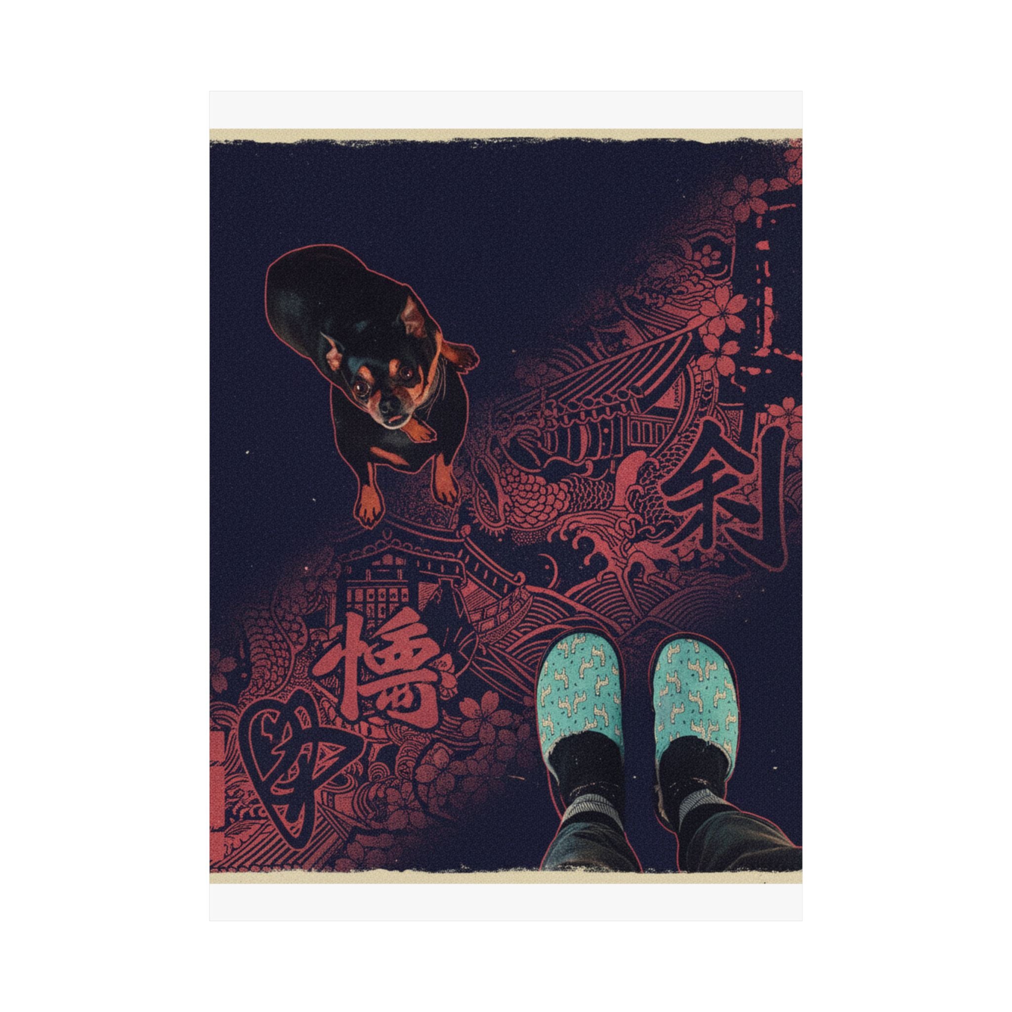 Japanese Street — Dog — Matte Poster