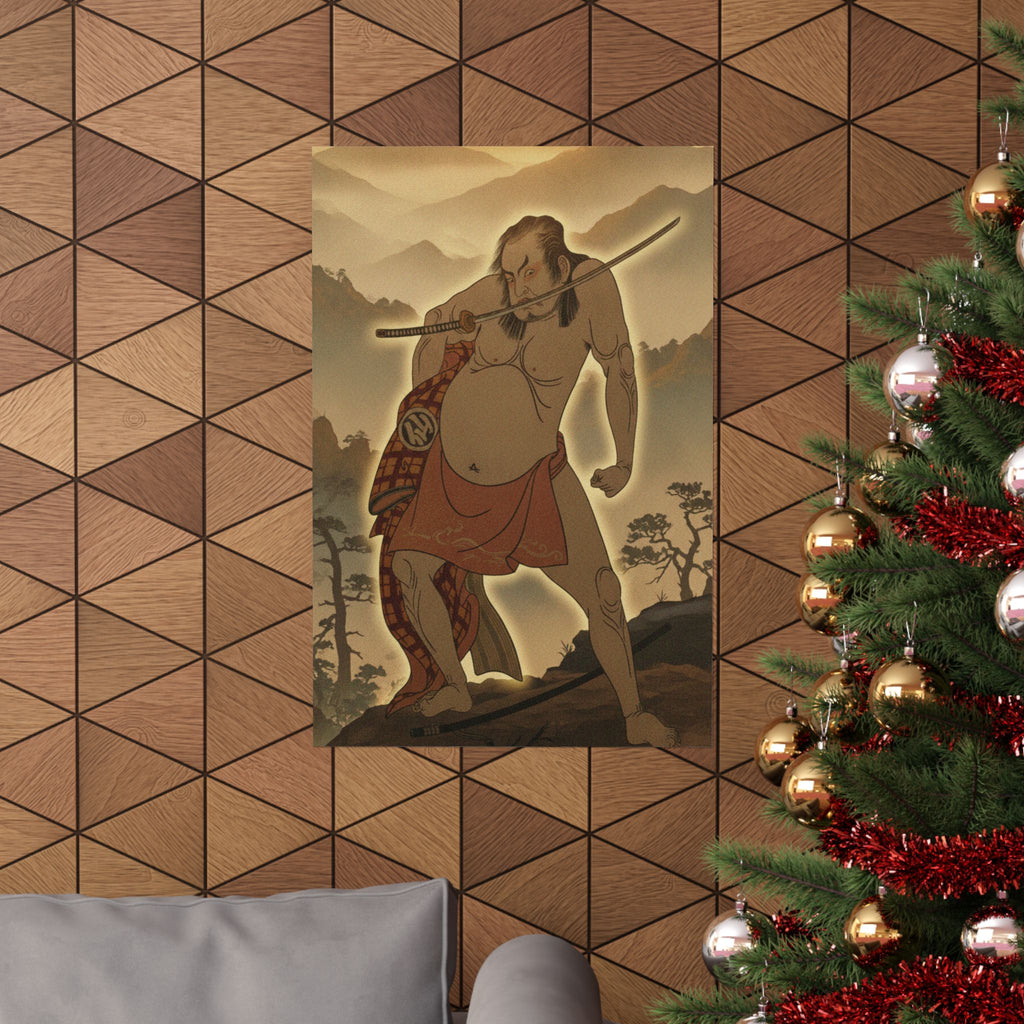 Scenic Nature — The Second Nakamura Sukegoro As A Man Entirely Nude Save For Loin Cloth — Matte Poster