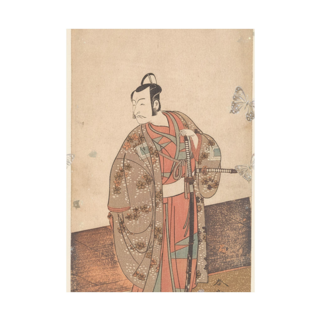 Ecommerce Main — The Actor Ichikawa Danjuro V Standing Inside Of A House And In Front Of An Engaw — Matte Poster