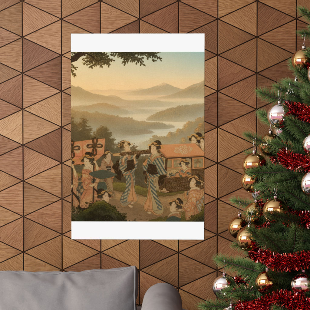 Scenic Nature — Promenade Of Famous Beauty Escorted By Many Female Attendants — Matte Poster