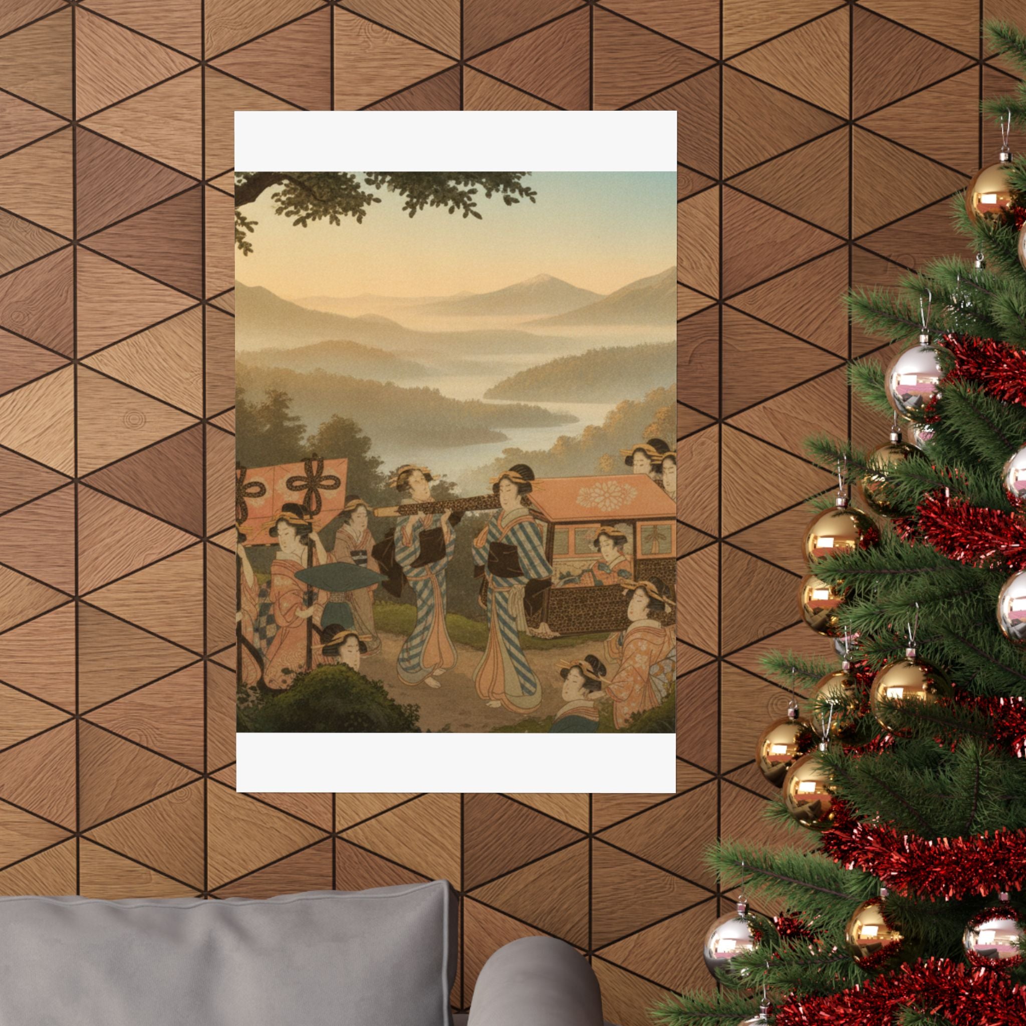 Scenic Nature — Promenade Of Famous Beauty Escorted By Many Female Attendants — Matte Poster