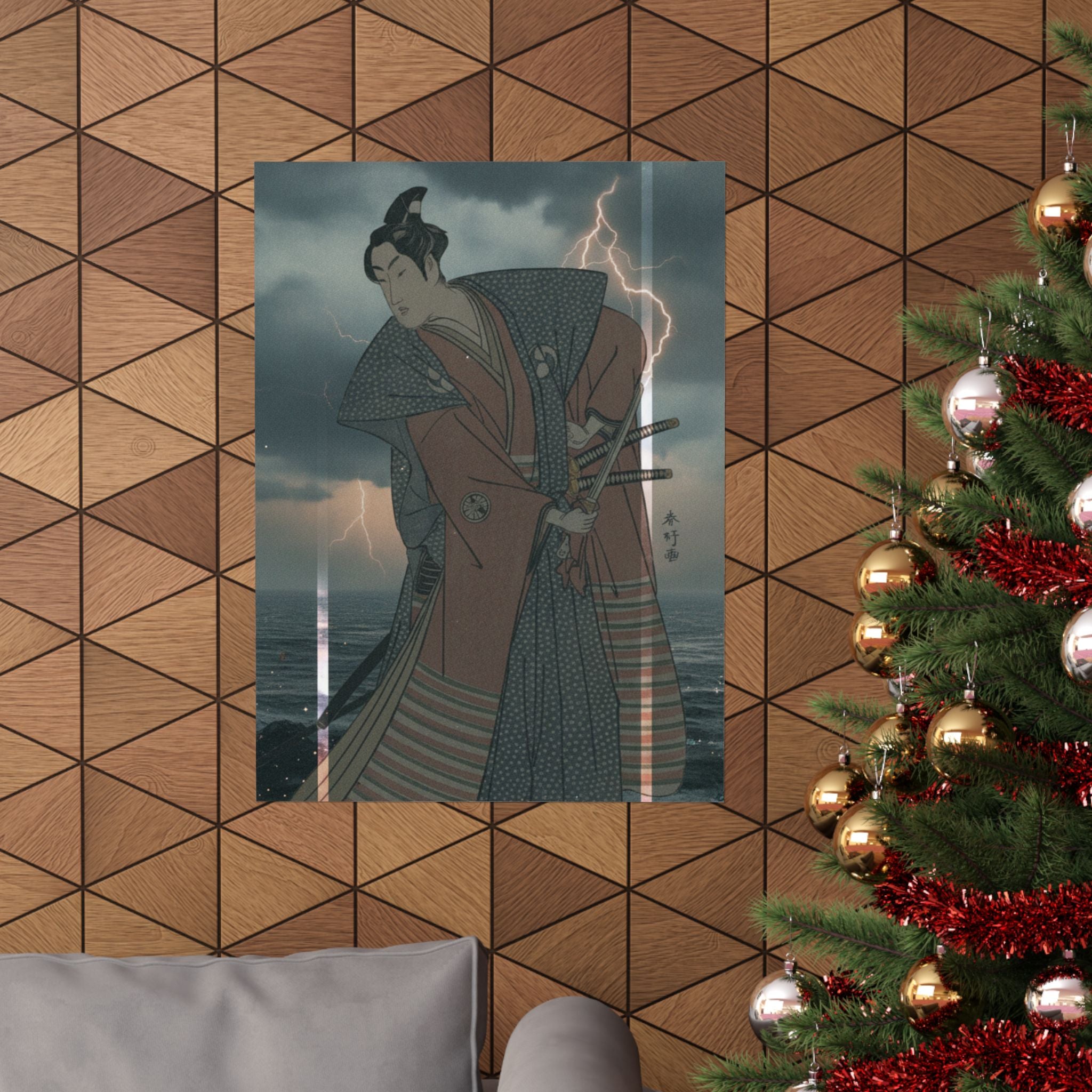 Dramatic Storm — The Third Segawa Kikunojo In The Role Of Oboshi Rikiya — Matte Poster