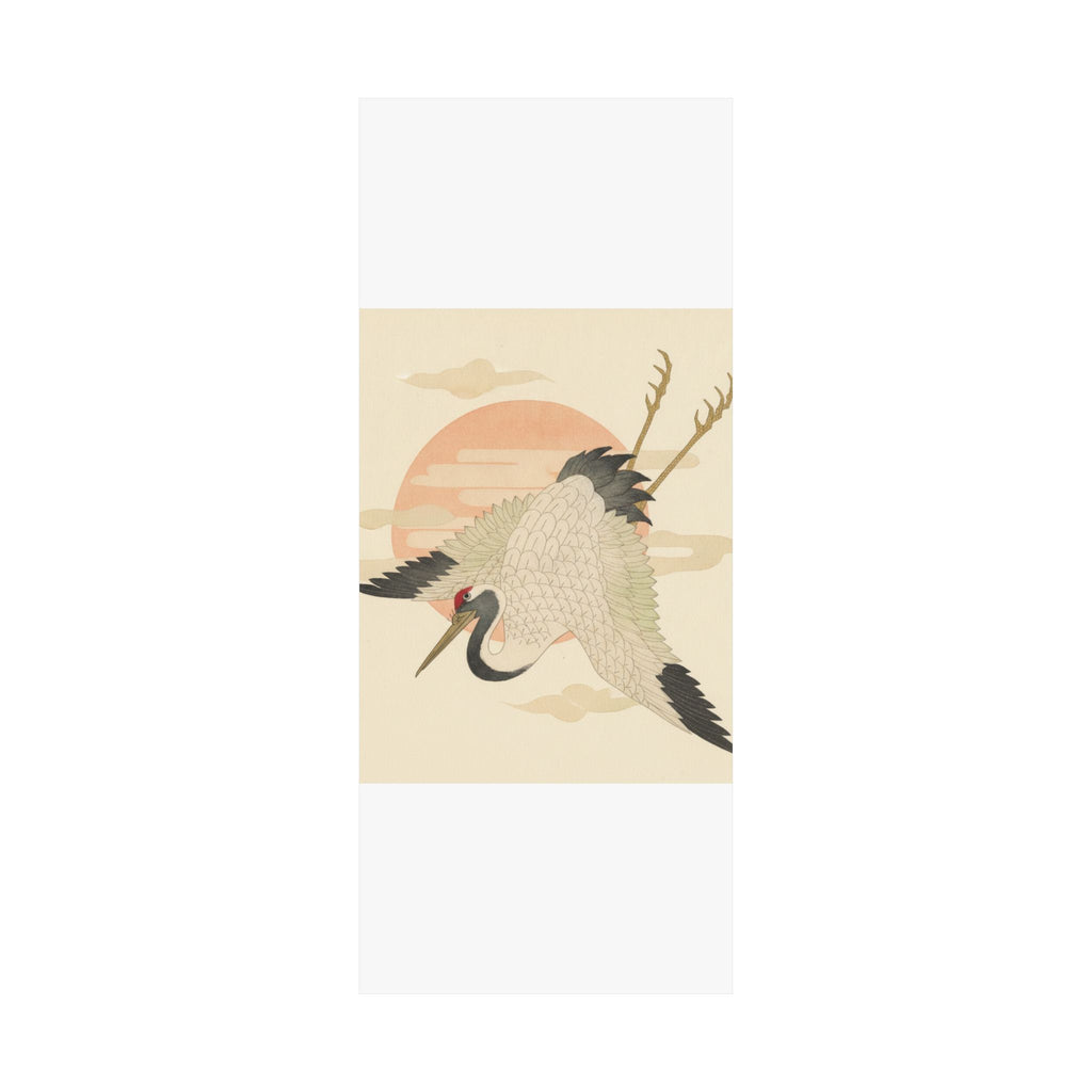 Botanical — White Crane Flying Across The Sun'S Disc — Matte Poster