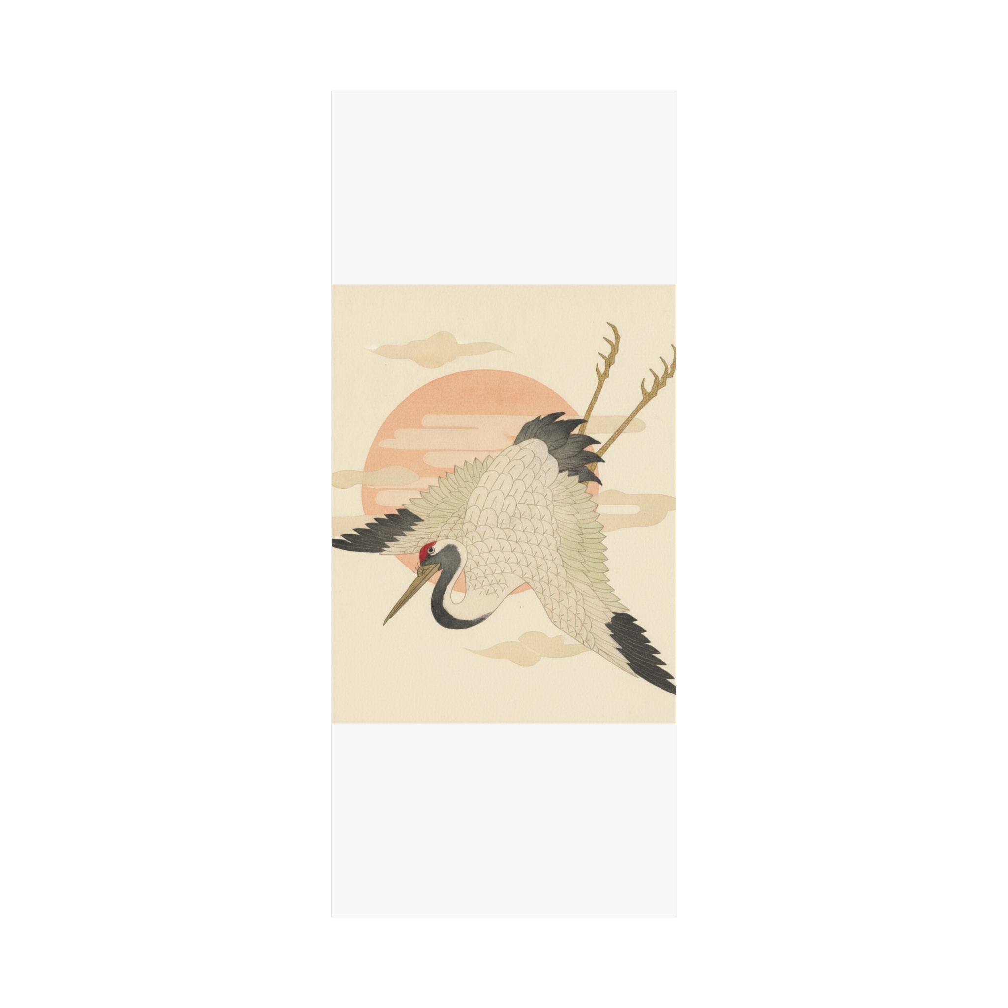 Botanical — White Crane Flying Across The Sun'S Disc — Matte Poster