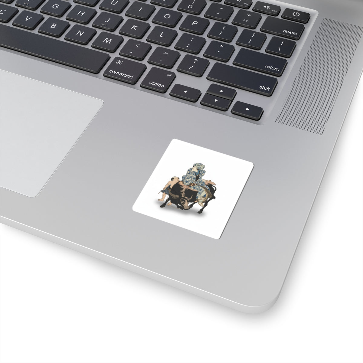 Ecommerce Main — Roshungi (Chinese, Lu Zhunyi) As A Woman With A Pipe Riding On A Buffalo — Kiss-Cut Sticker