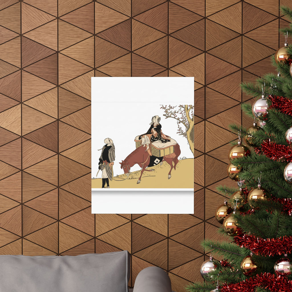 Ecommerce Main — Version Of Legend Of Michizane: Woman Riding Ox Which A Man Is Leading — Matte Poster