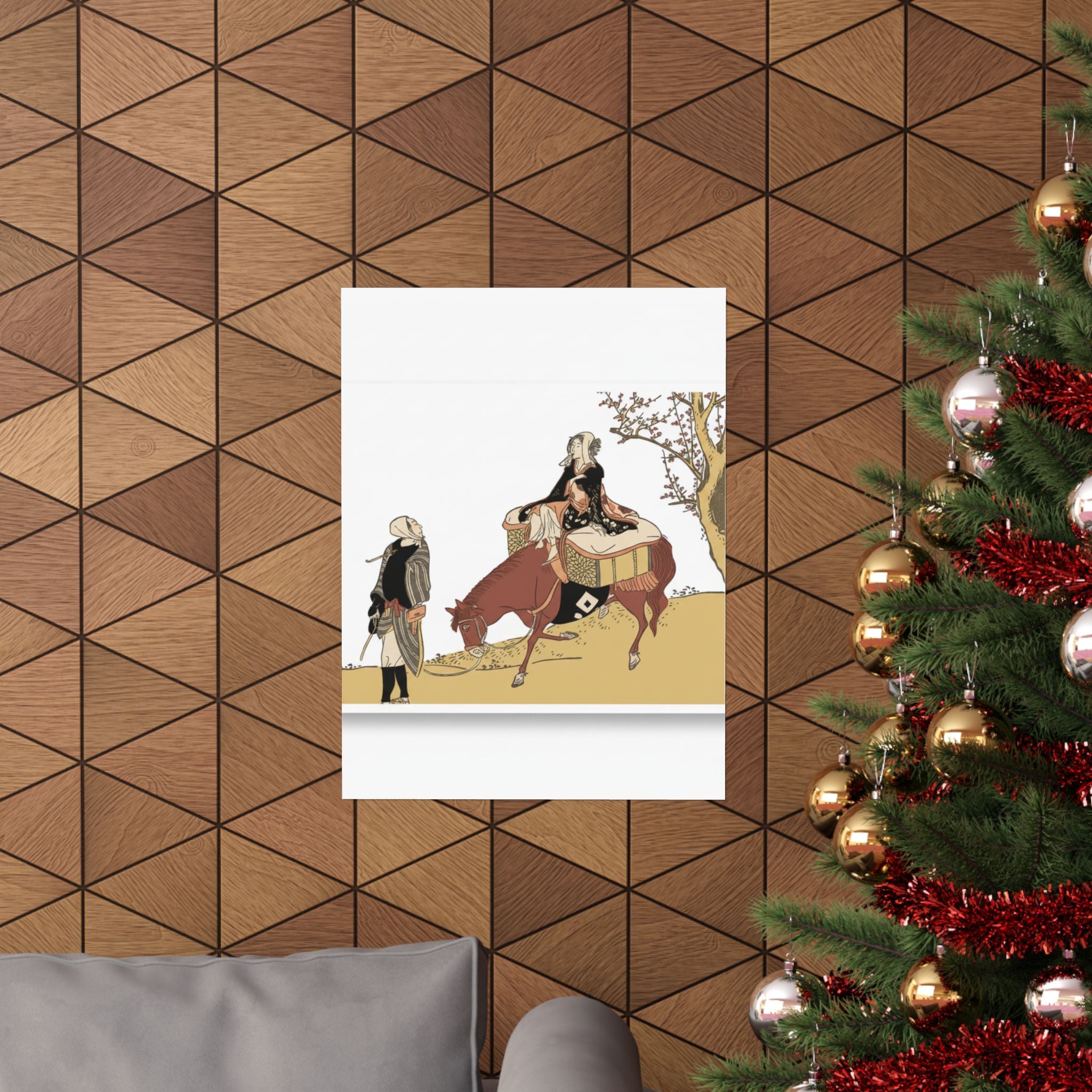Ecommerce Main — Version Of Legend Of Michizane: Woman Riding Ox Which A Man Is Leading — Matte Poster