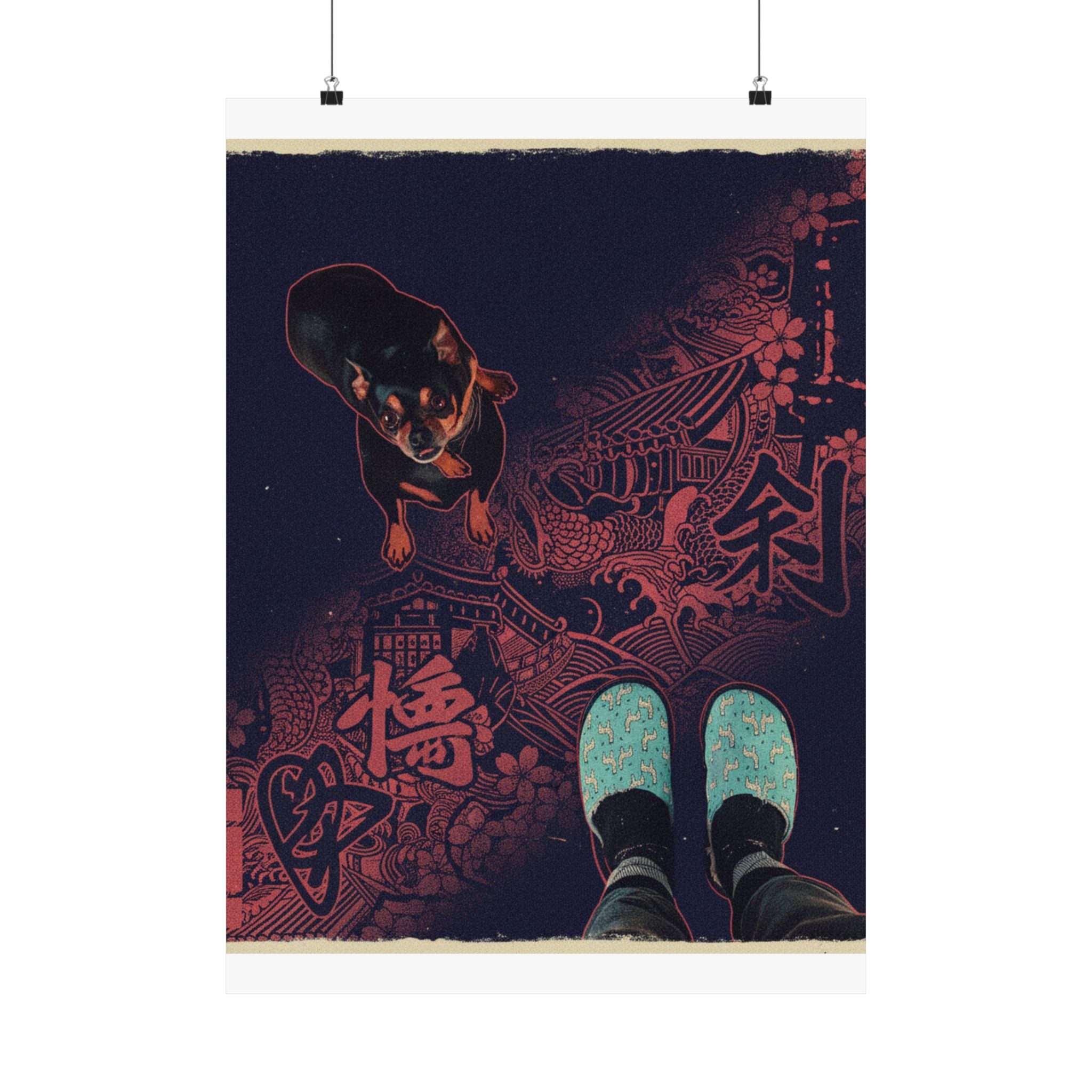 Japanese Street — Dog — Matte Poster