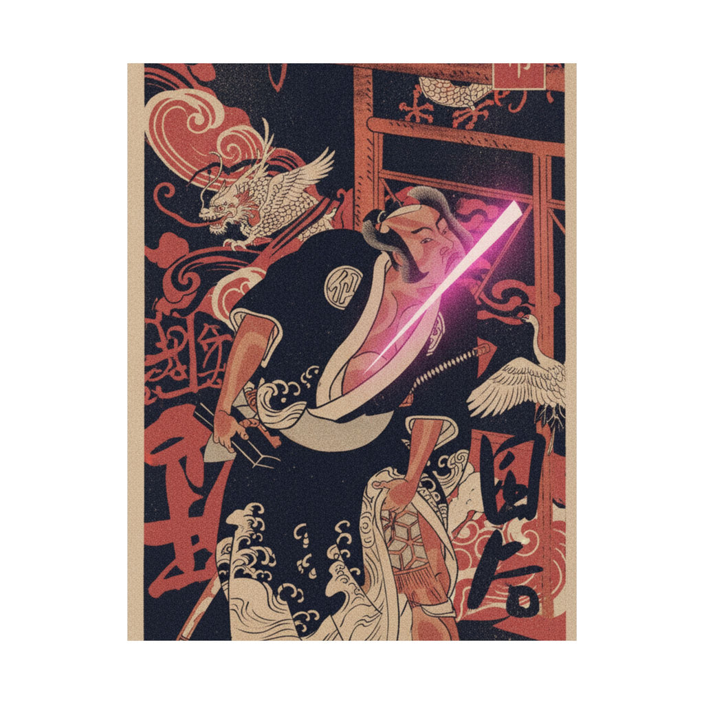 Japanese Street — The Actor 2Nd Nakamura Sukegoro As A Man Bearing A Black Lacquer Letter Box — Matte Poster