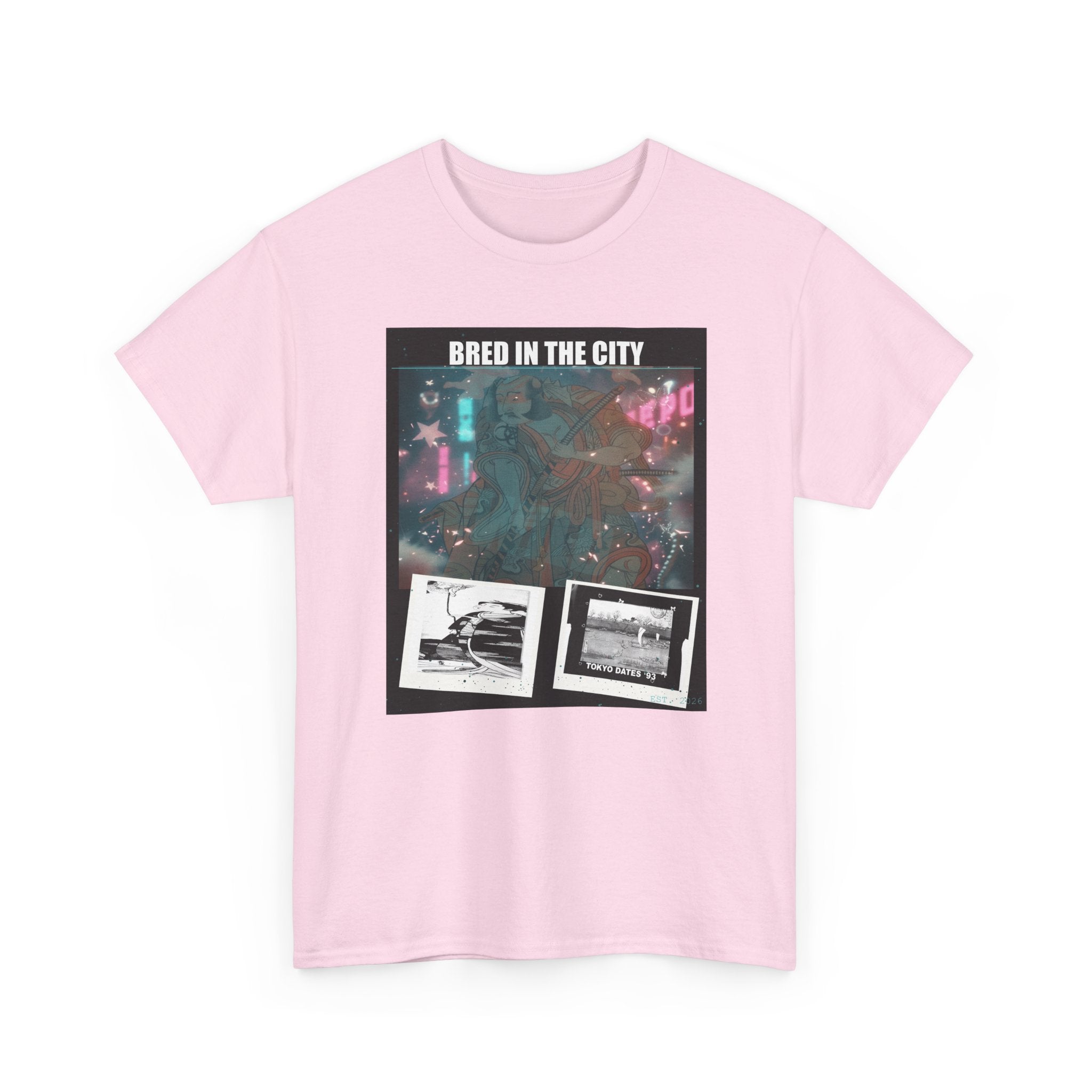 BRED IN THE CITY Neon Night Photo Collage Graphic Tee