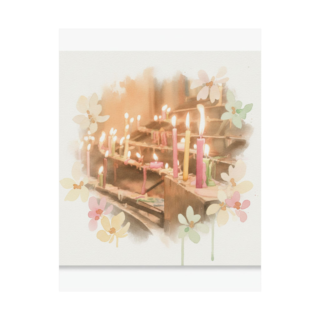 Watercolor — Candle — Matte Poster