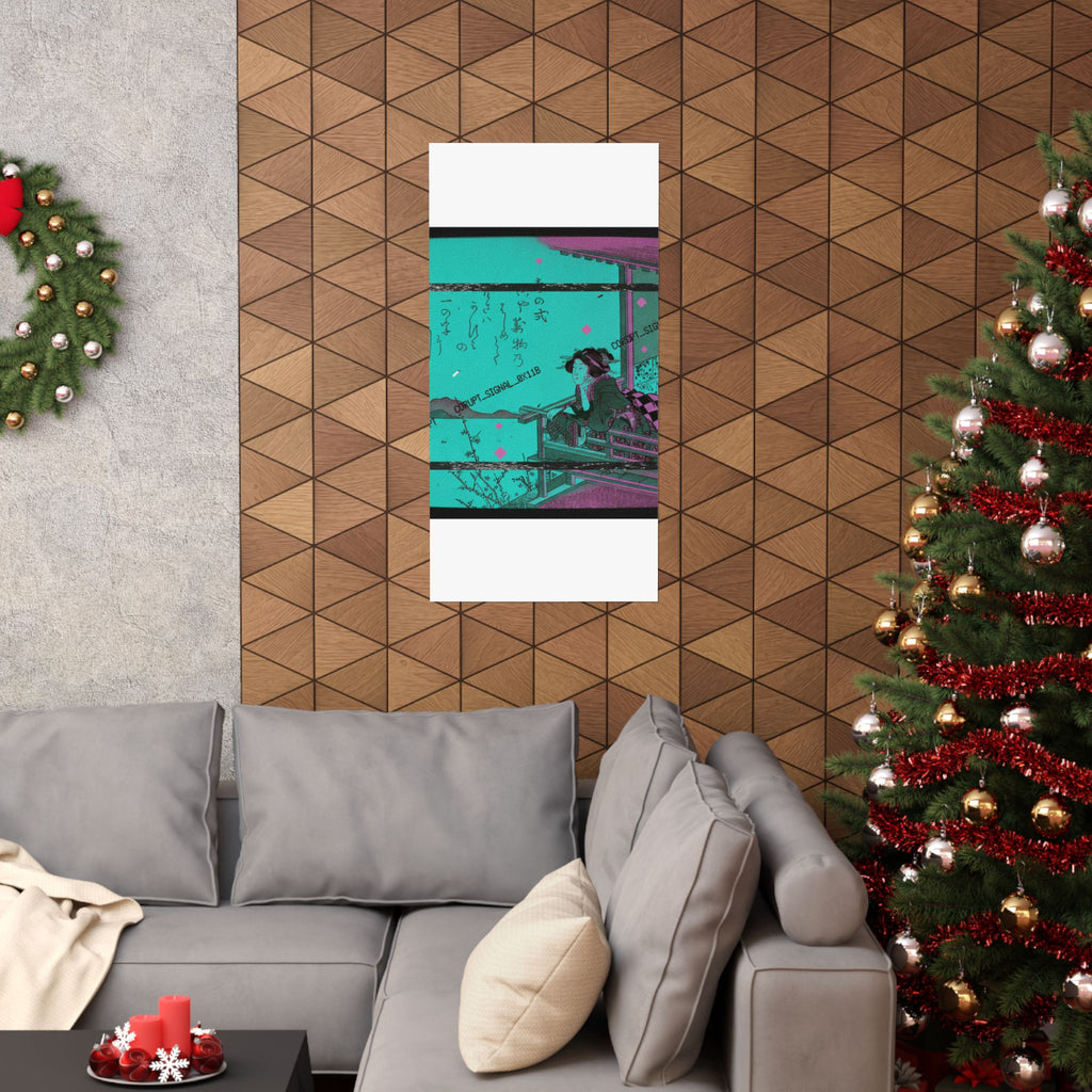 Glitch Culture — Courtesan Leaning On The Railing Of A Veranda — Matte Poster