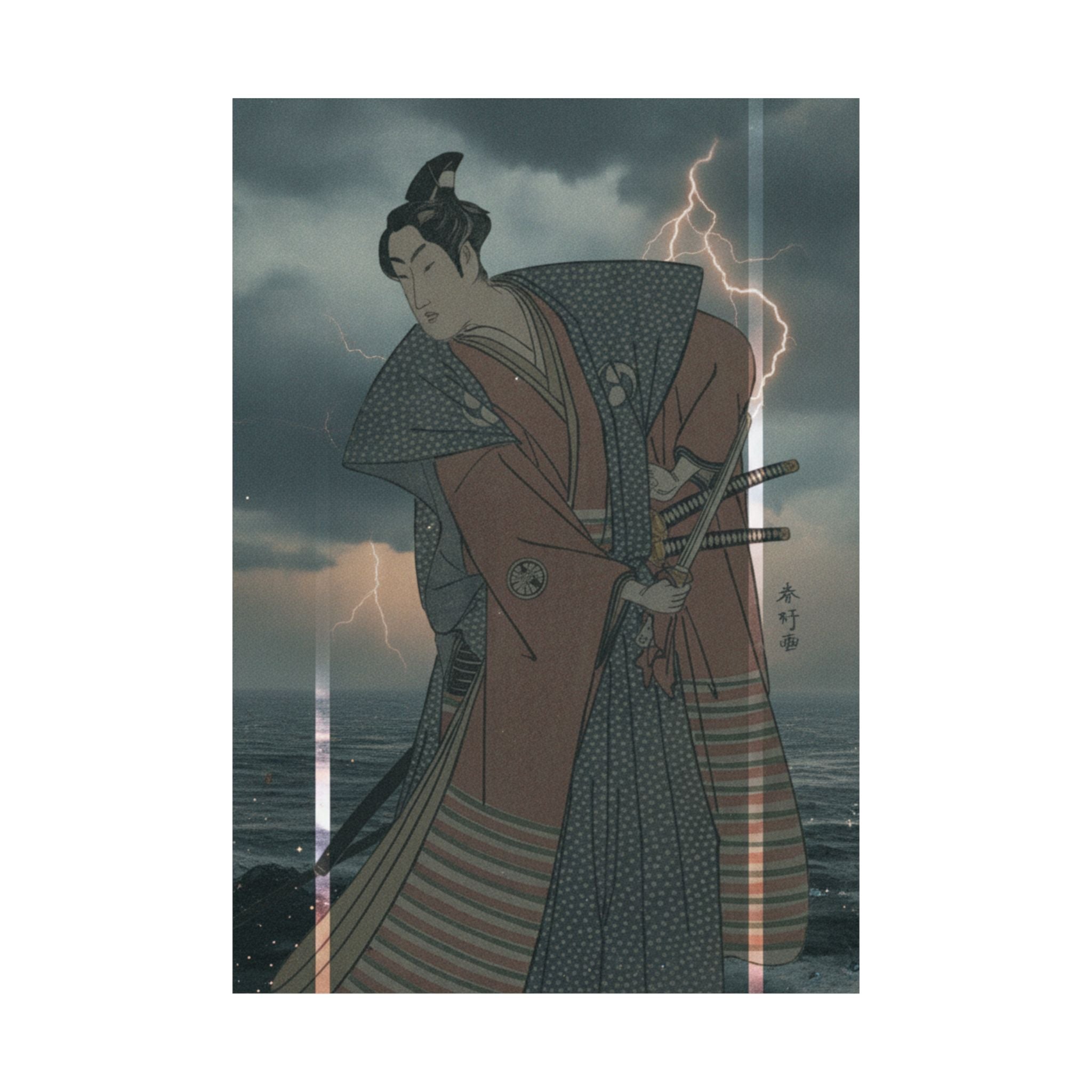 Dramatic Storm — The Third Segawa Kikunojo In The Role Of Oboshi Rikiya — Matte Poster