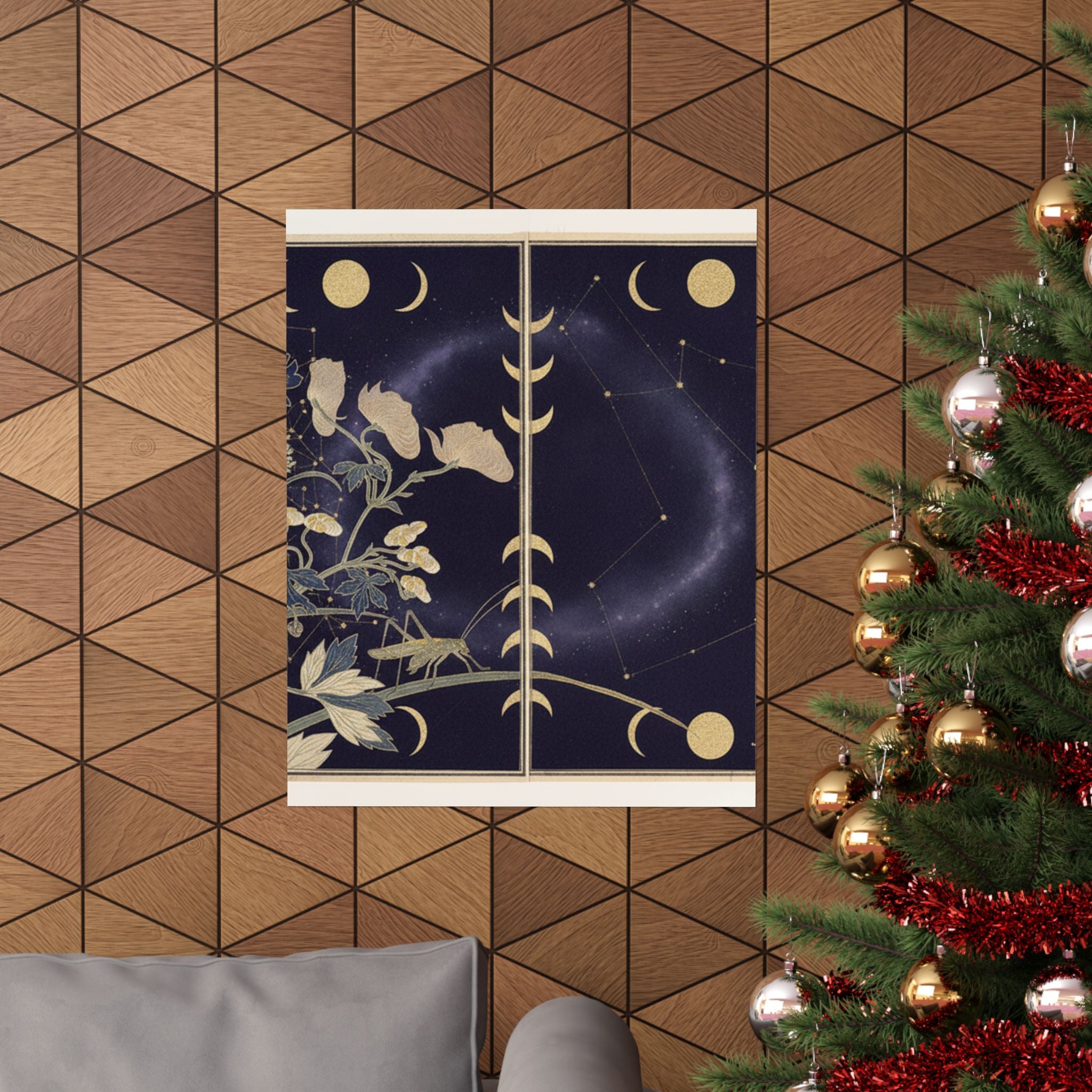Celestial — Katydid (Umaoi-Mushi); Centipede, (Mukade), From The Picture Book Of Crawling Cr — Matte Poster