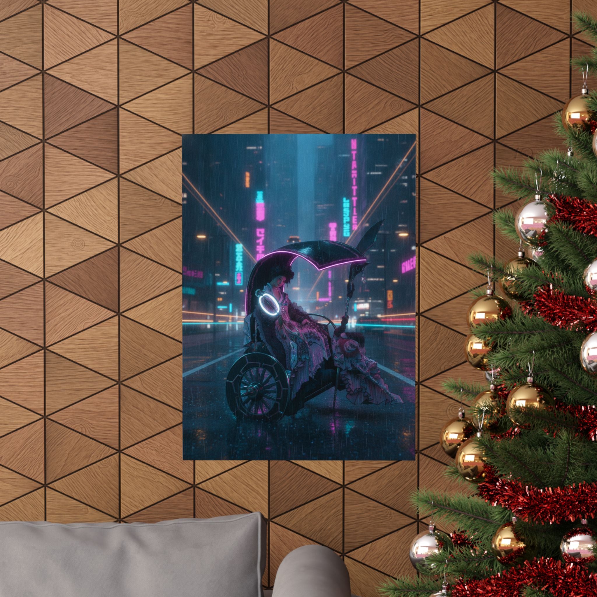 Neon Noir — Lady In A Chariot — Matte Poster