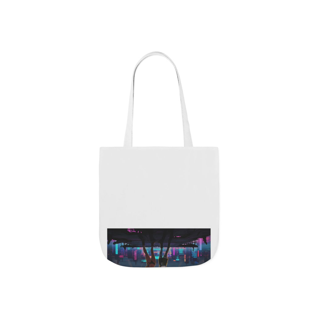 Anime Girls Under Lightning Storm Canvas Tote Bag