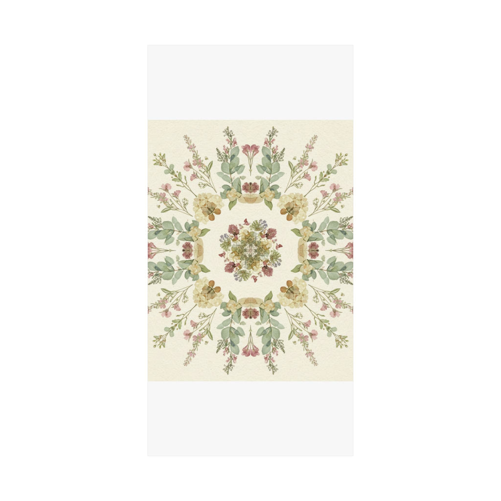 Pressed Wildflower Symmetry Cottagecore Botanical Poster