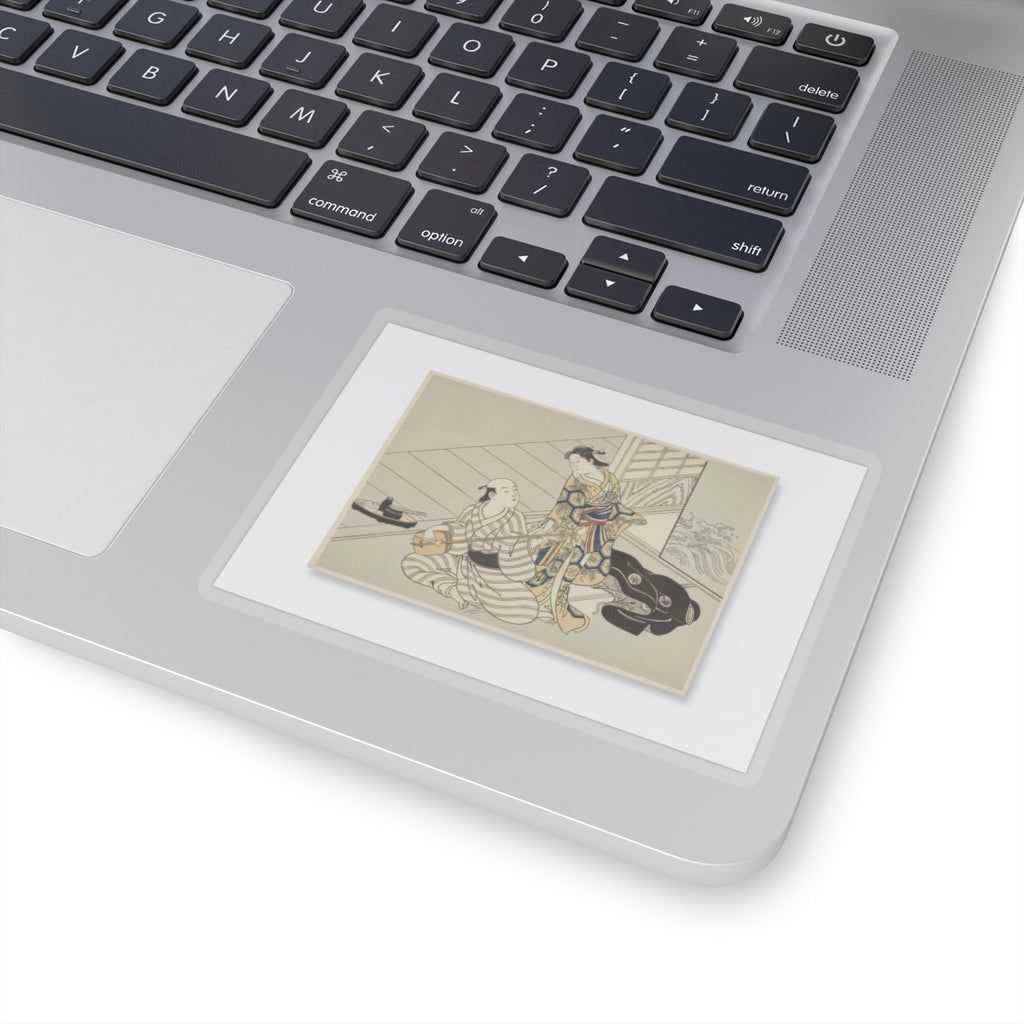 Ecommerce Main — Lady Interrupting Her Lover, Who Is Playing The Shamisen — Kiss-Cut Sticker