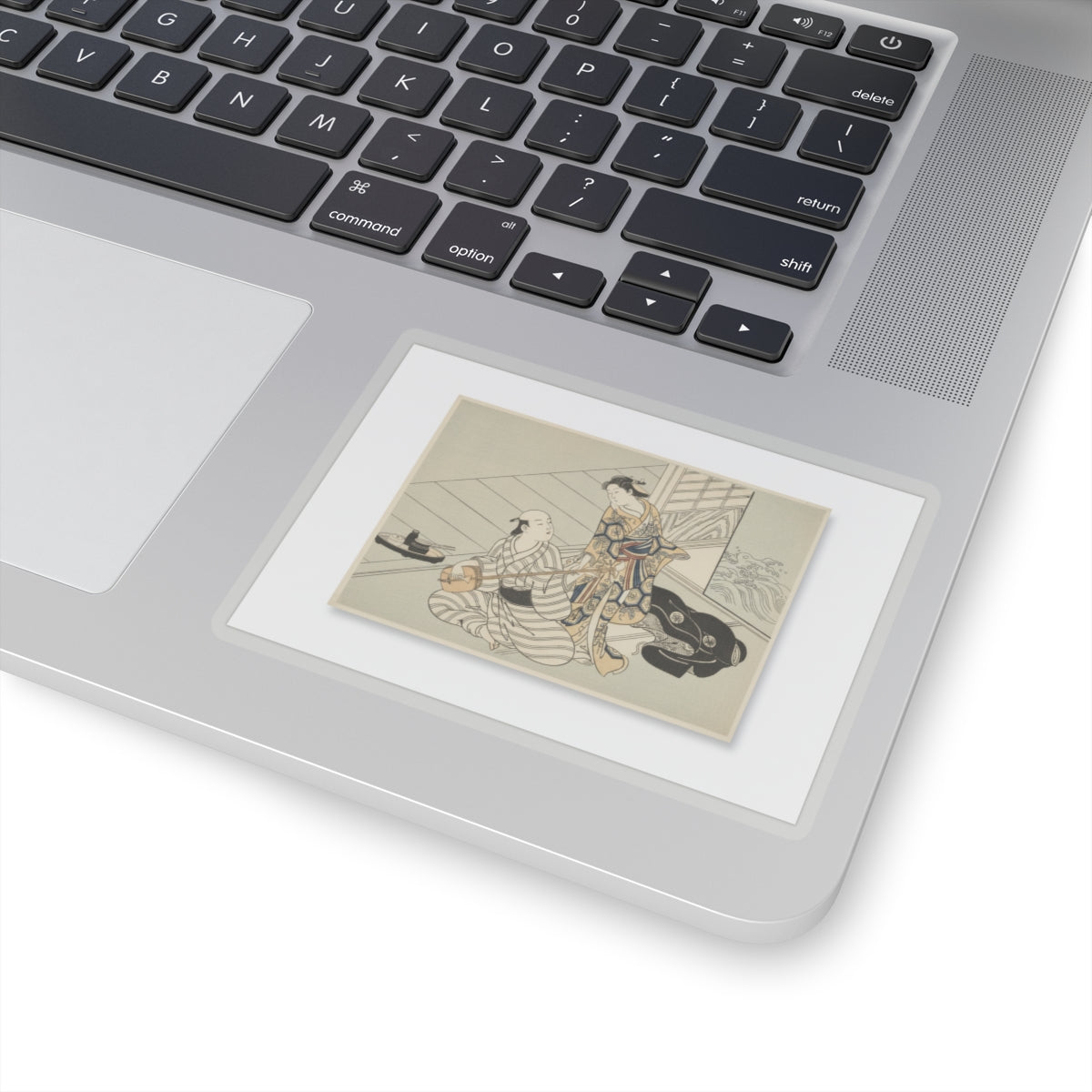 Ecommerce Main — Lady Interrupting Her Lover, Who Is Playing The Shamisen — Kiss-Cut Sticker