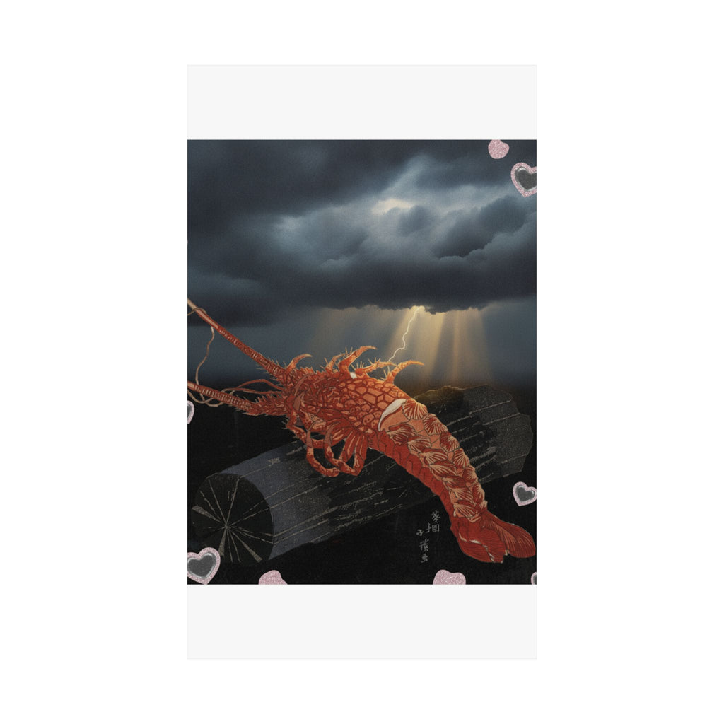 Dramatic Storm — Lobster On A Piece Of Charcoal — Matte Poster