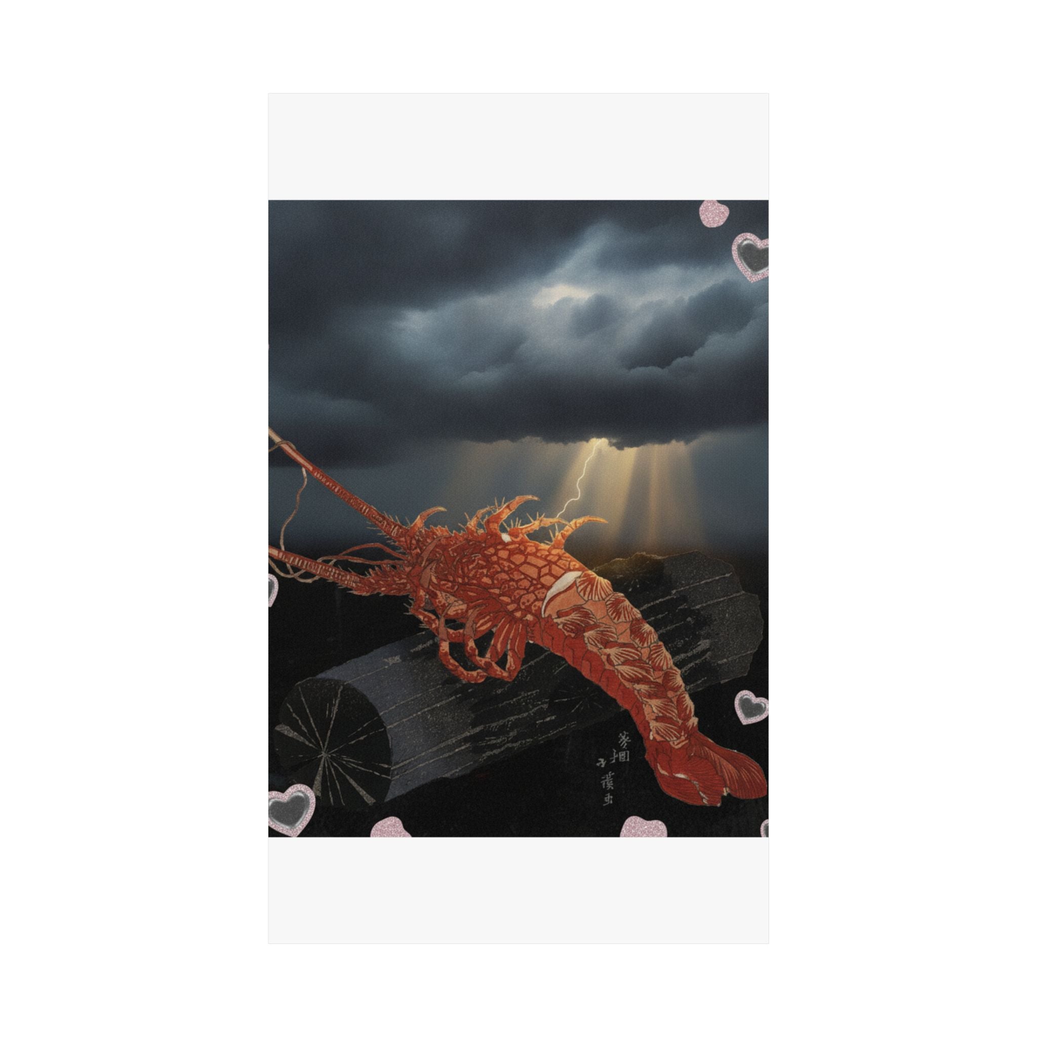 Dramatic Storm — Lobster On A Piece Of Charcoal — Matte Poster