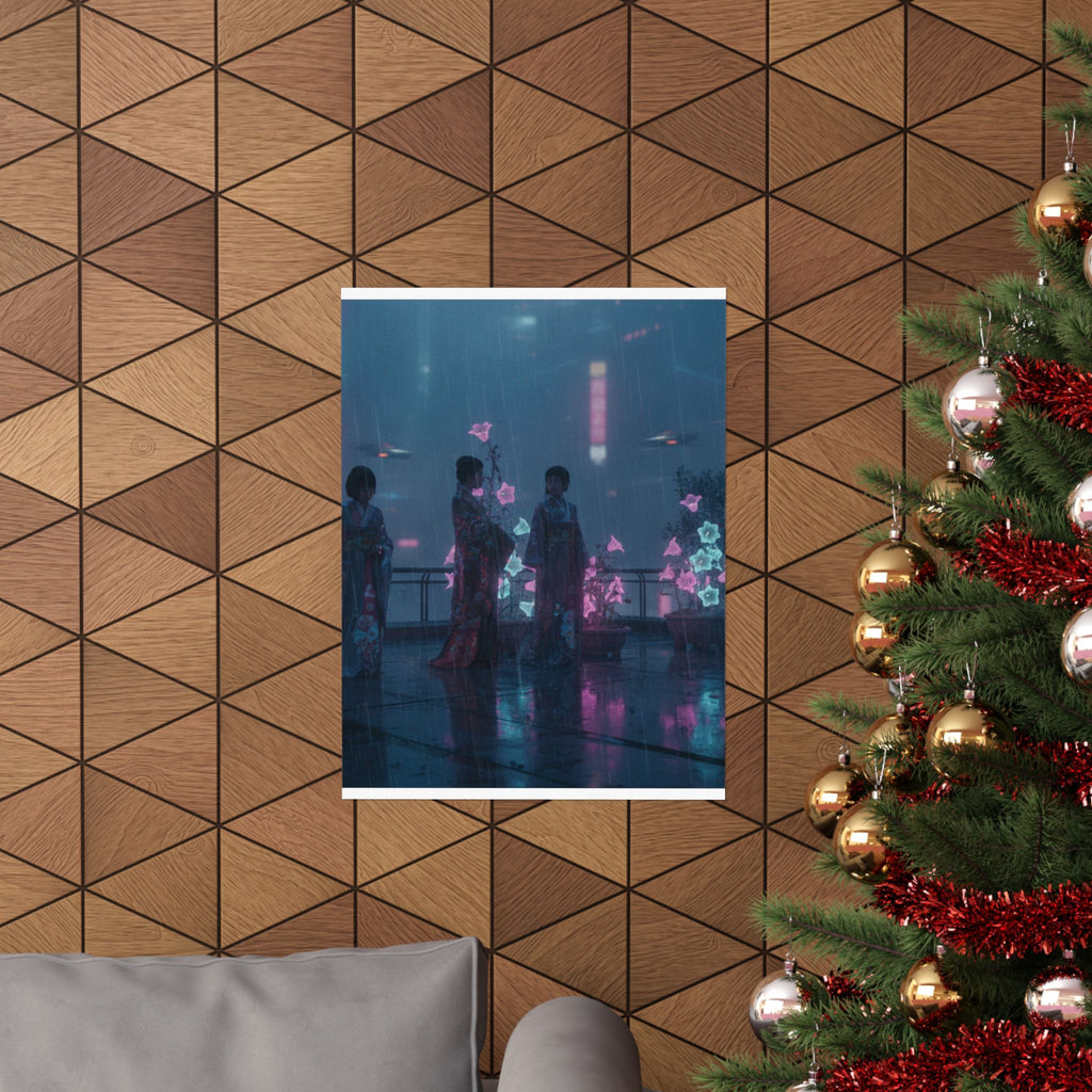Neon Noir — Bellflowers (Asagao), From The Series Genji In Fashionable Modern Guise (Fūryū Y — Matte Poster