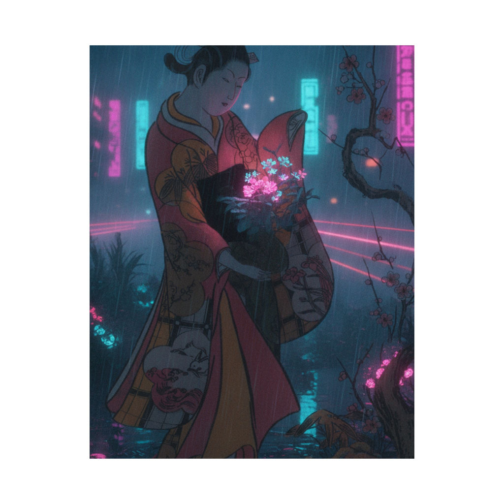 Neon Noir — A Young Lady In A Garden — Matte Poster
