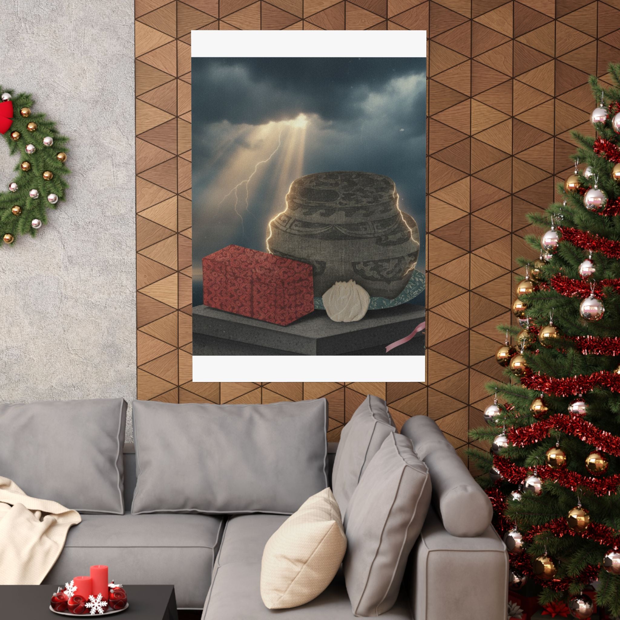 Dramatic Storm — Fire-Holder And Tea-Box — Matte Poster