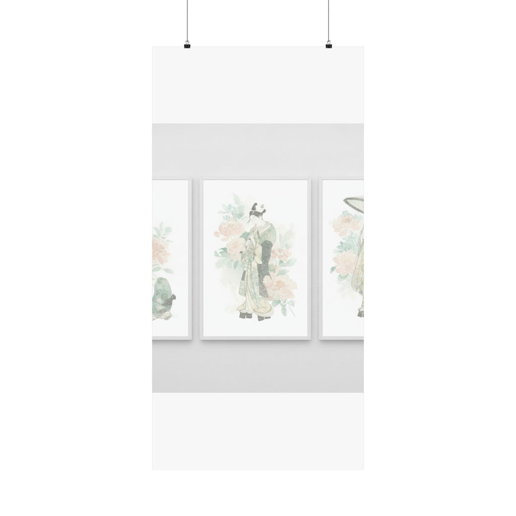 Watercolor — Tripytych Of Young Men — Matte Poster