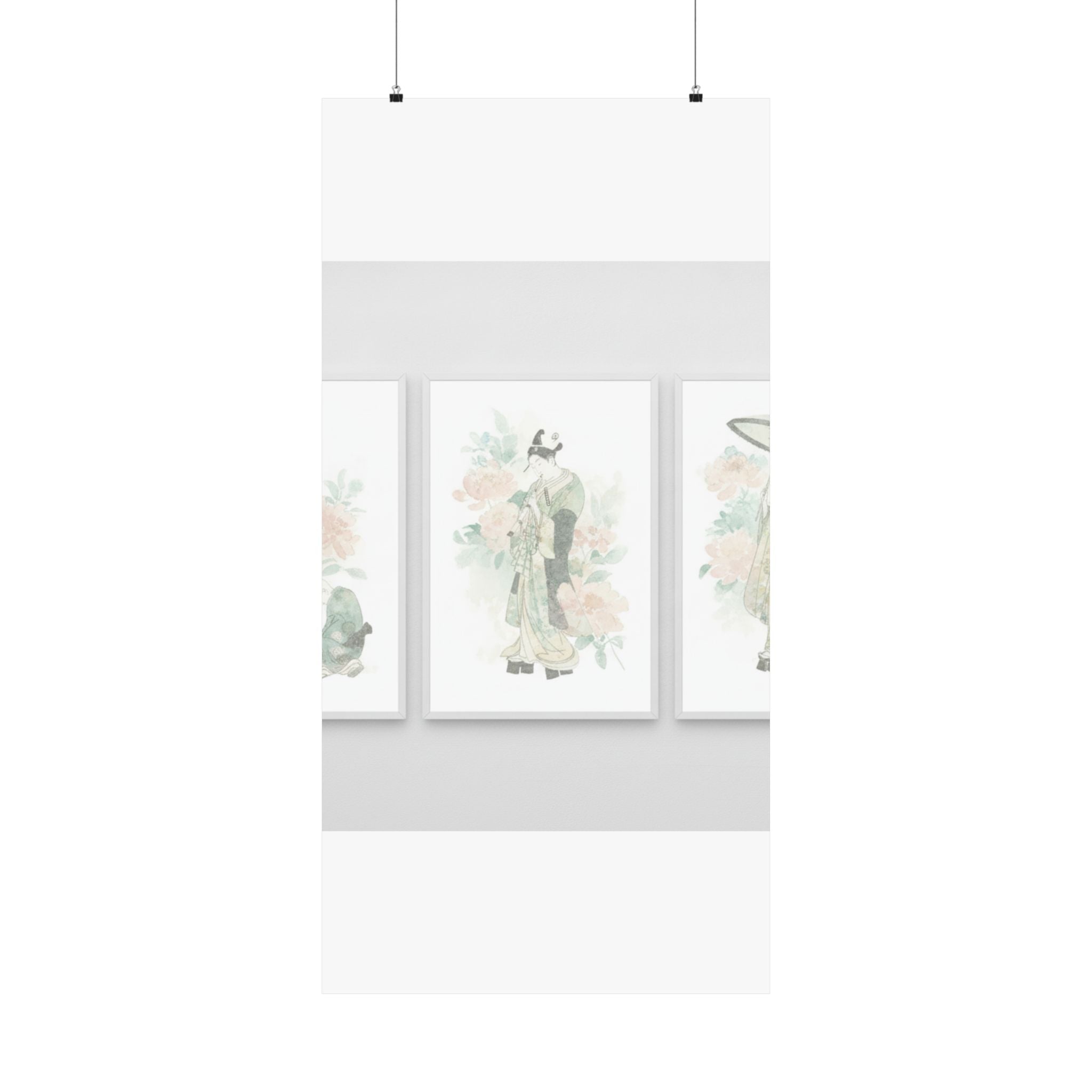 Watercolor — Tripytych Of Young Men — Matte Poster
