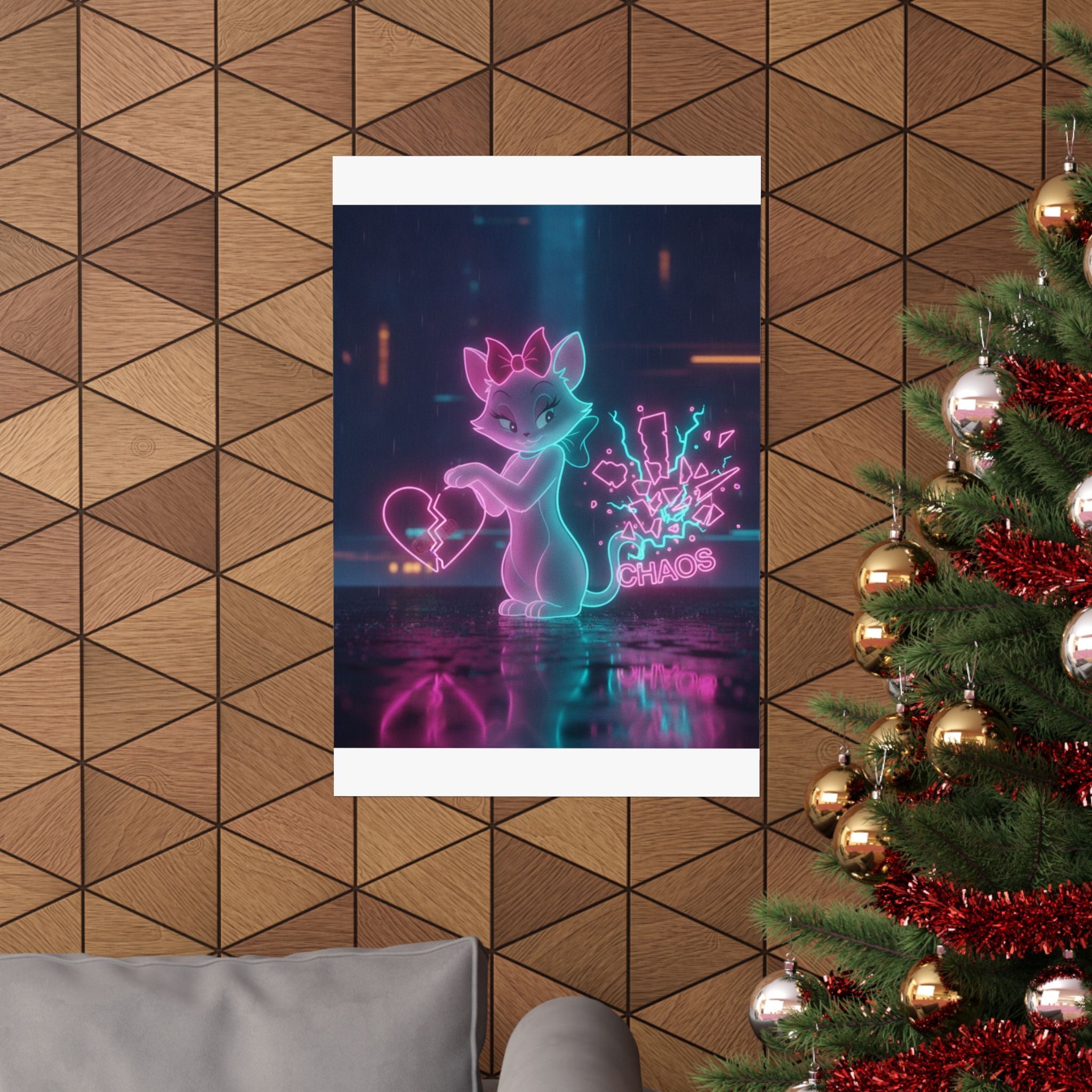 Neon Noir — Cat — Matte Poster