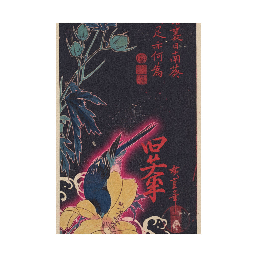 Japanese Street — Blue Bird — Matte Poster