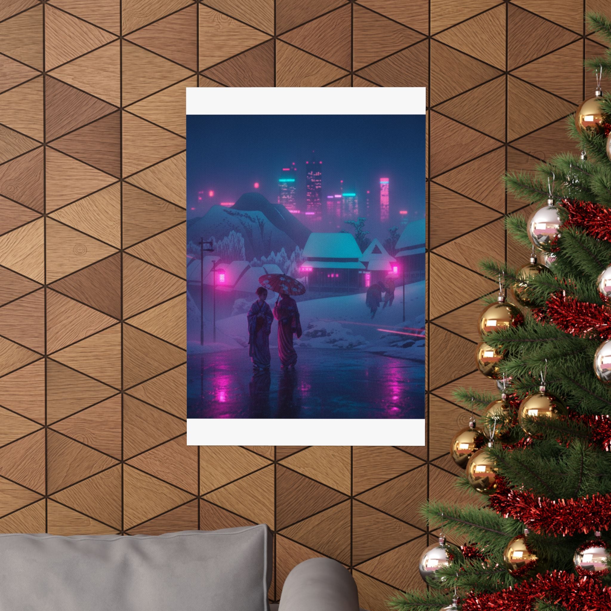 Neon Noir — Evening Snow — Matte Poster